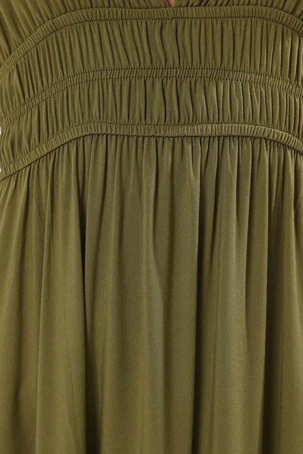 Woven Ruched Maxi Beach Dress