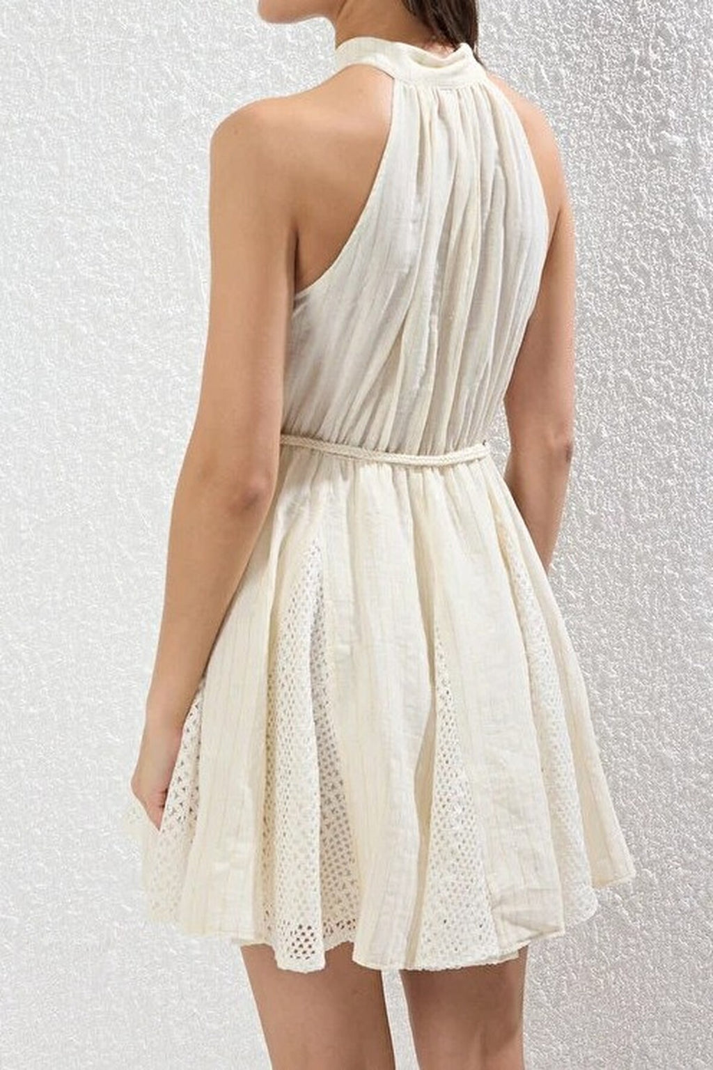 Woven Ruffled Beach Mini Dress