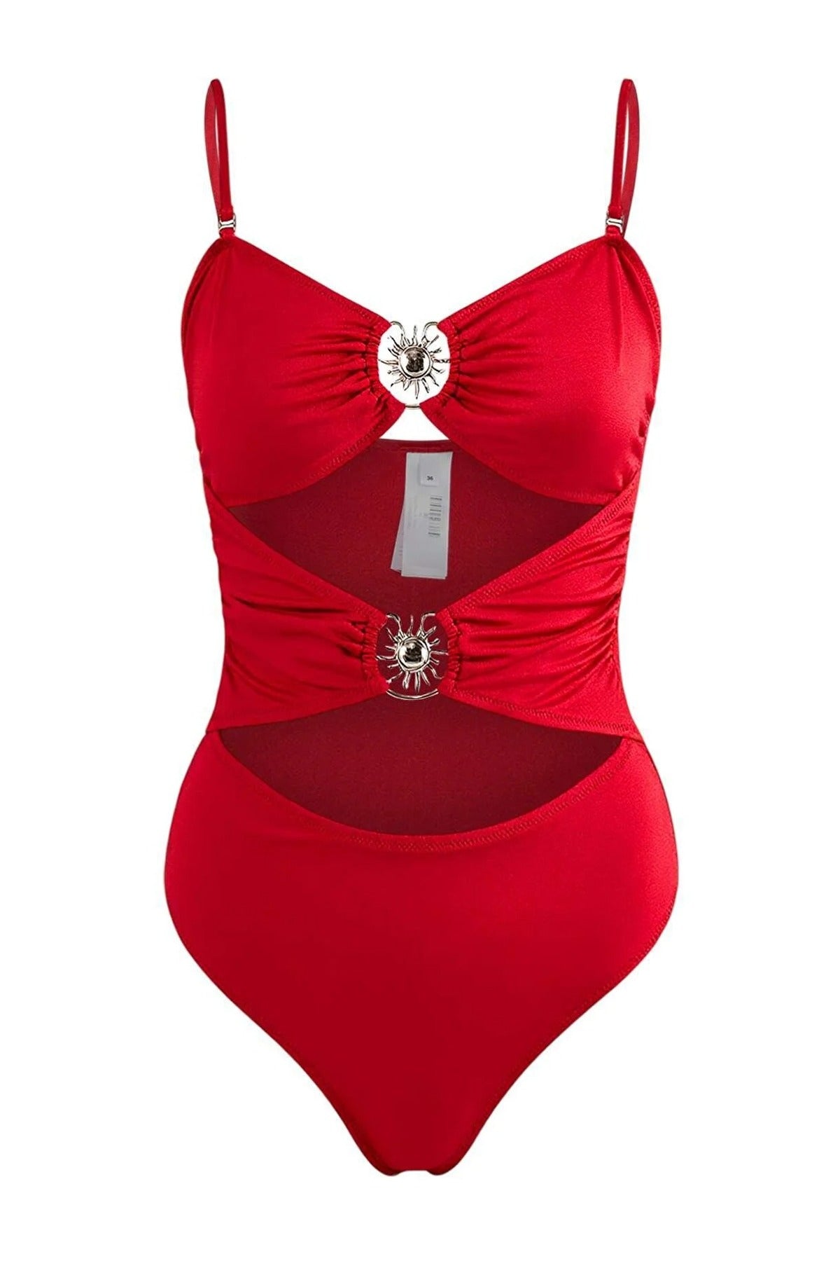 Cut Out Detail Strapless Regular Swimsuit
