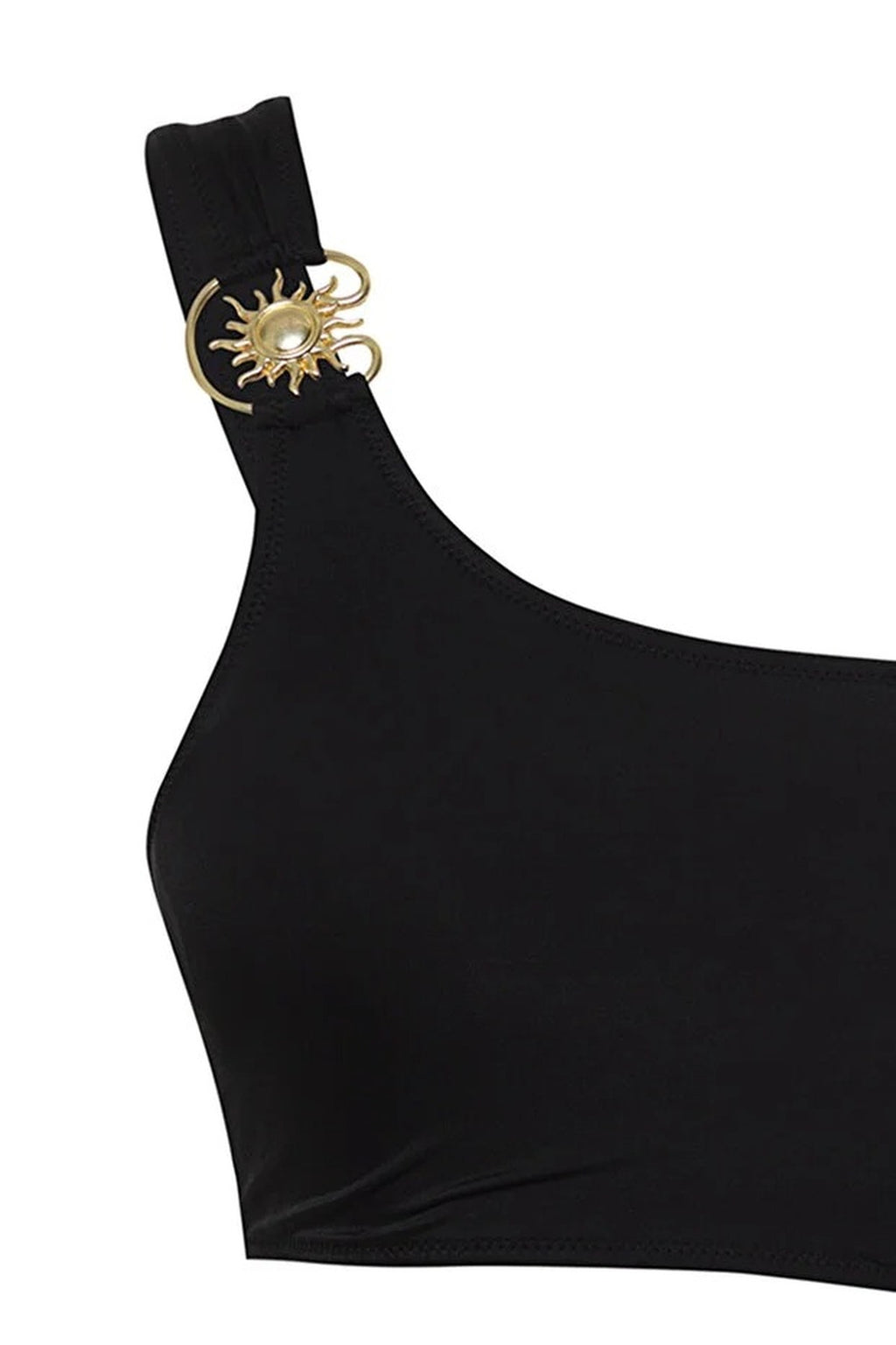 One-Shoulder Premium Cut-Out Detail Regular Swimsuit with Sun Accessory
