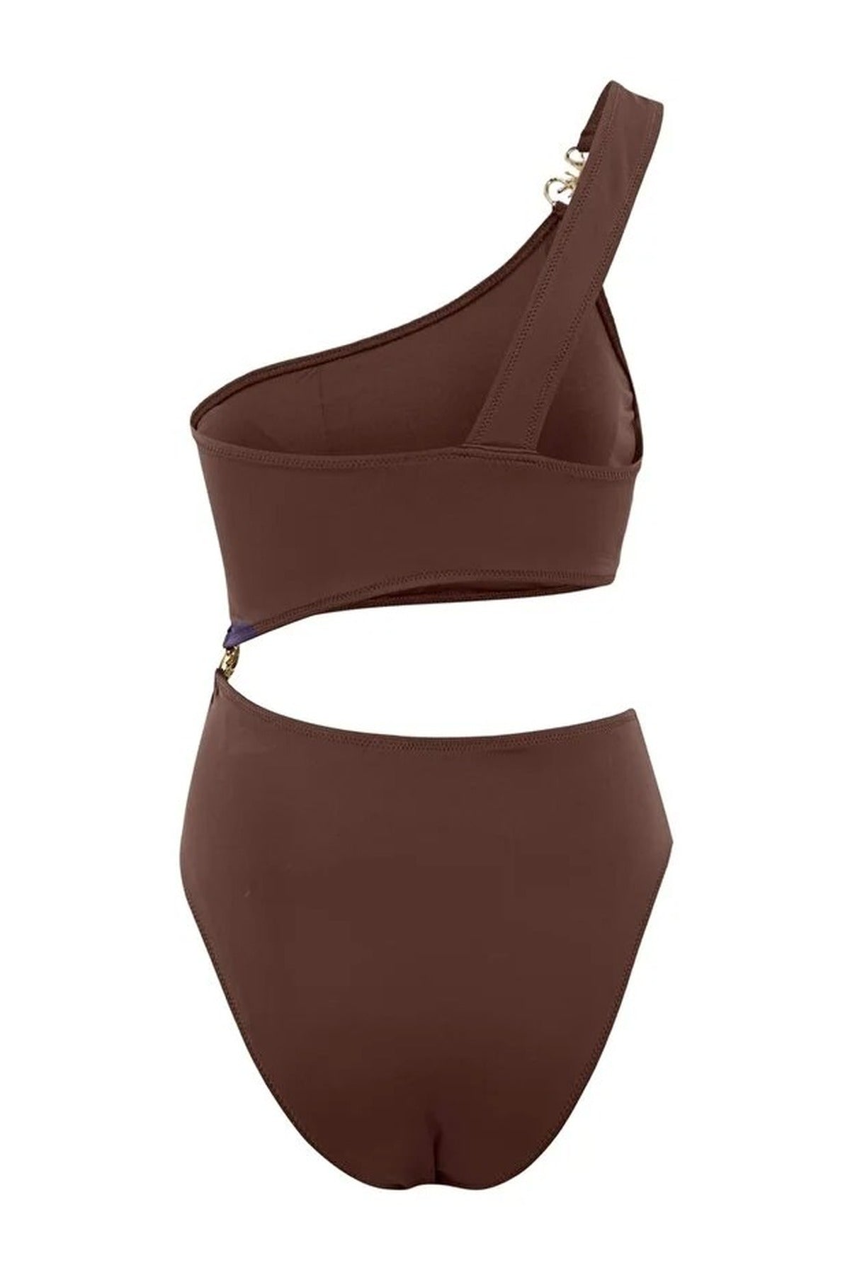 One-Shoulder Premium Cut-Out Detail Regular Swimsuit with Sun Accessory