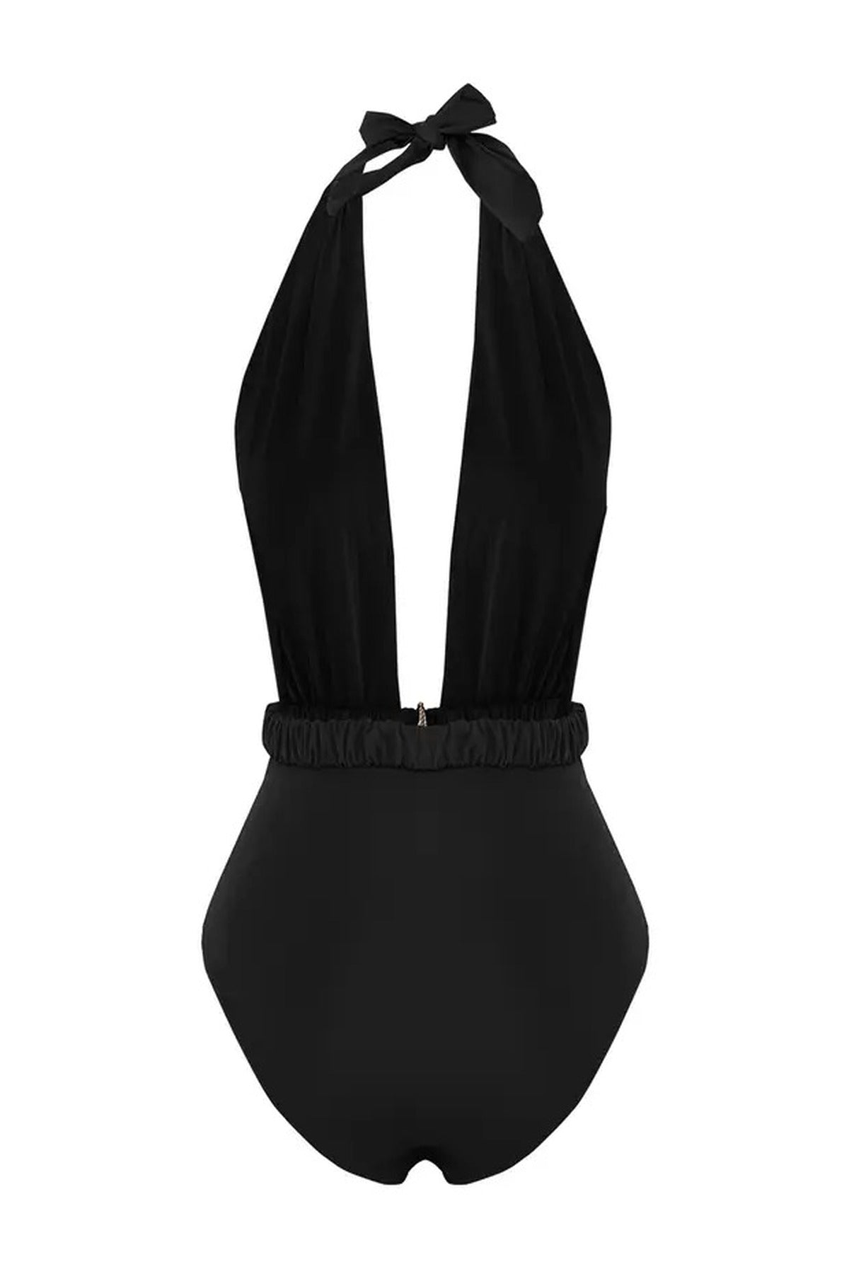 Deep V-Neck Padded Regular Swimsuit with Accessories