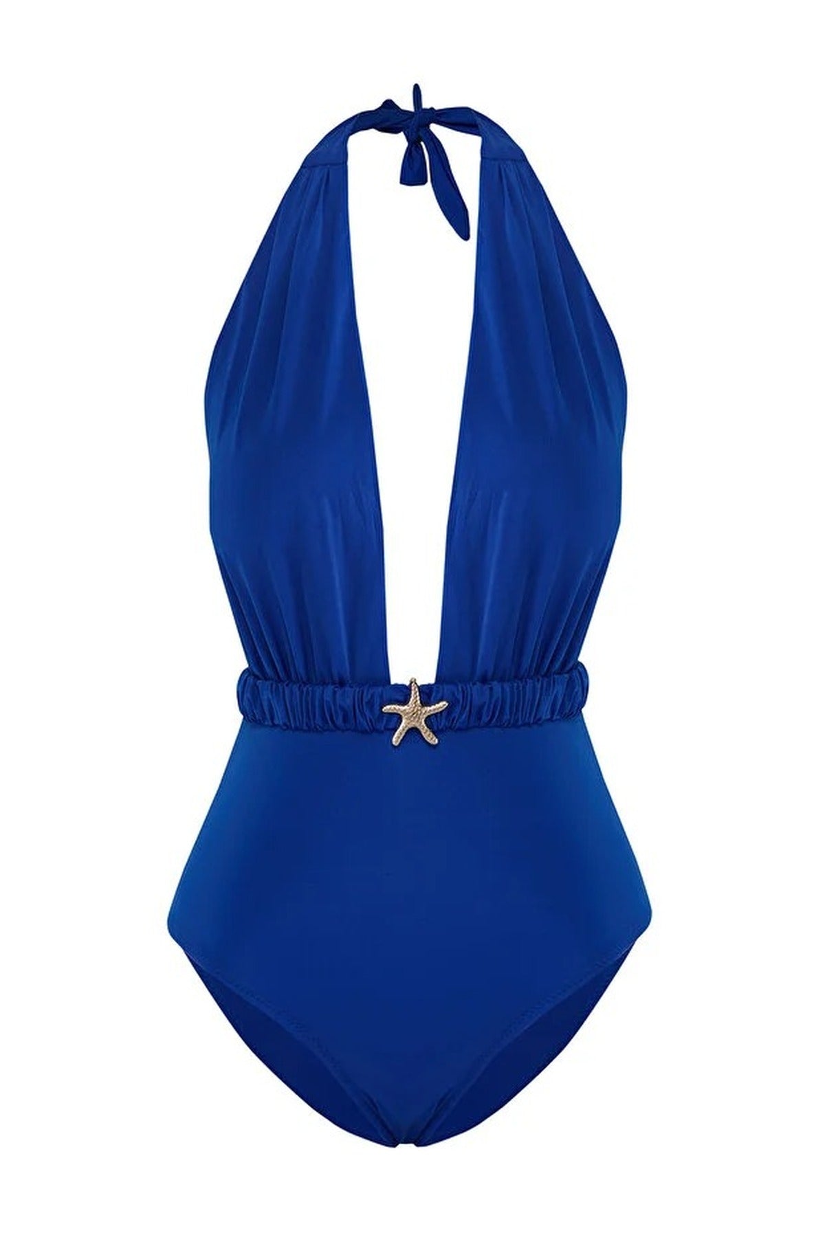 Deep V-Neck Padded Regular Swimsuit with Accessories