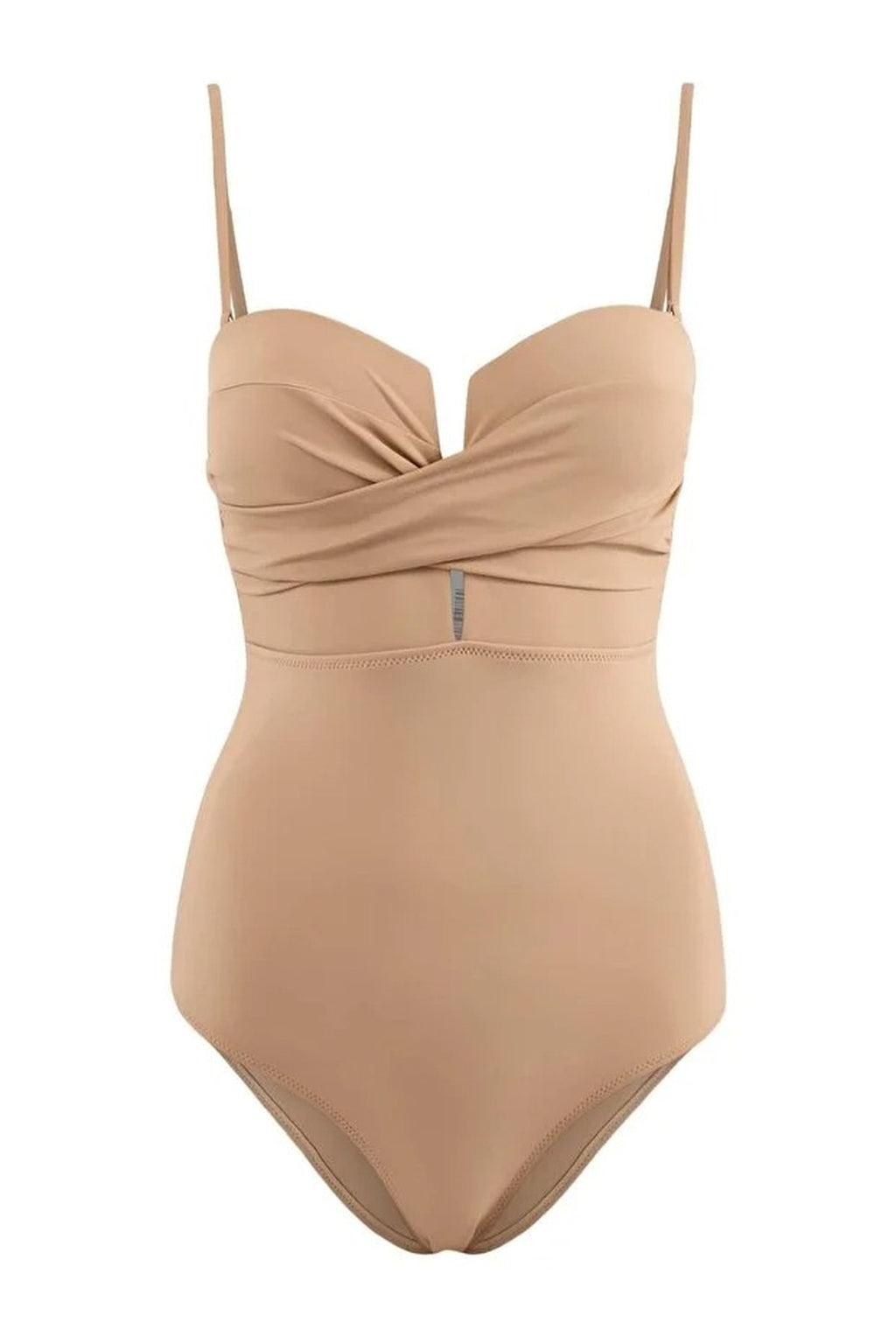 Draped Strapless Covered Hipster Swimsuit