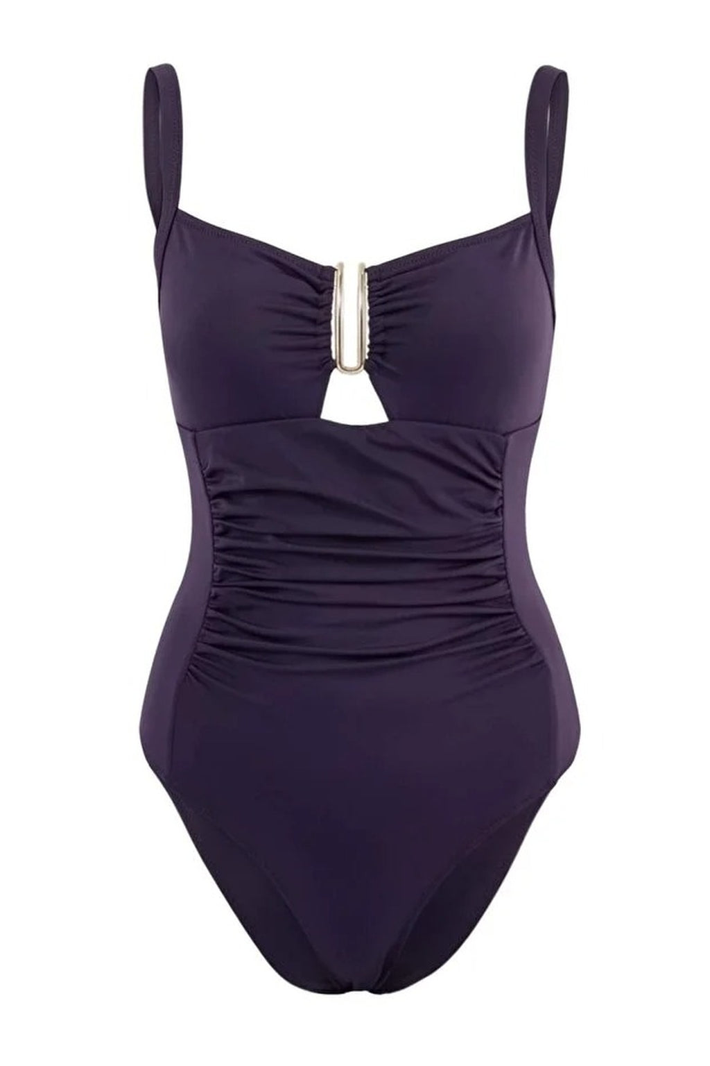Square Neck Covered Draped Regular Swimsuit with Accessories