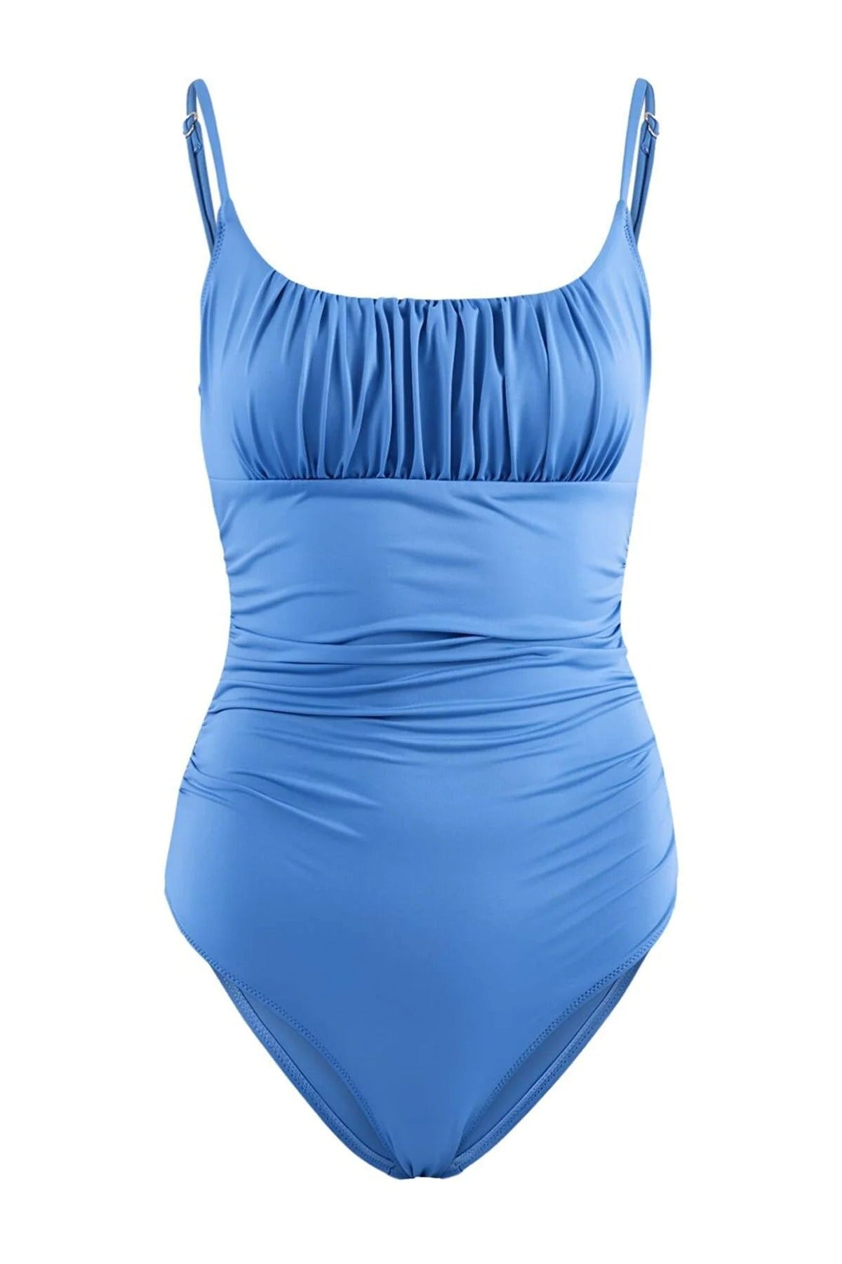 Square Neck Draped Hipster Swimsuit