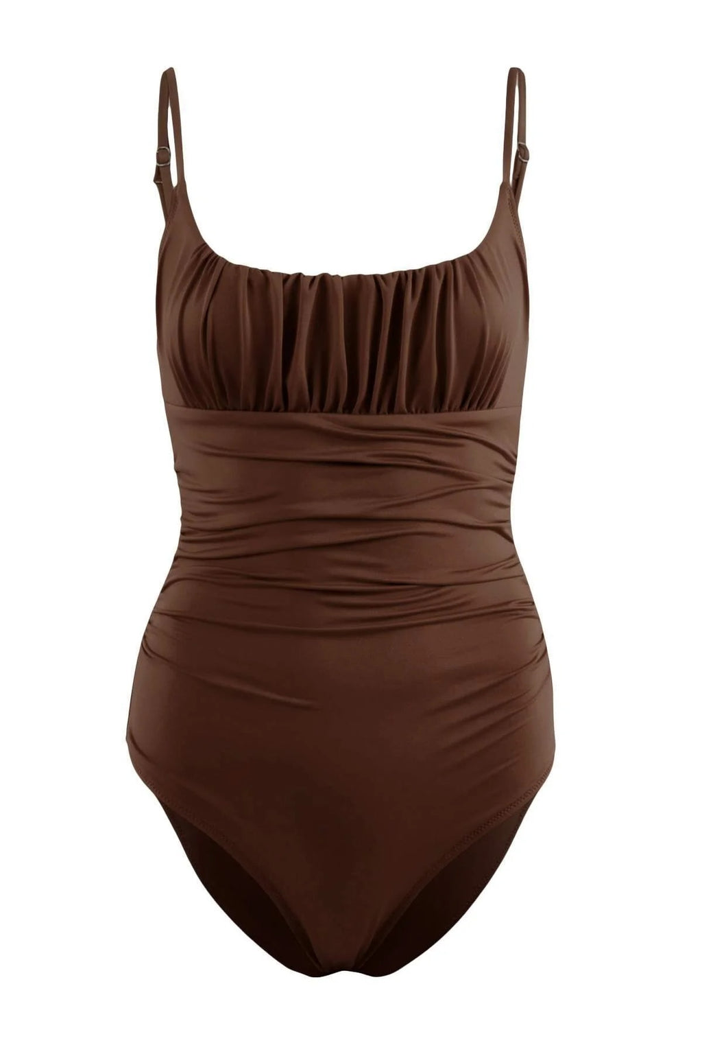Square Neck Draped Hipster Swimsuit