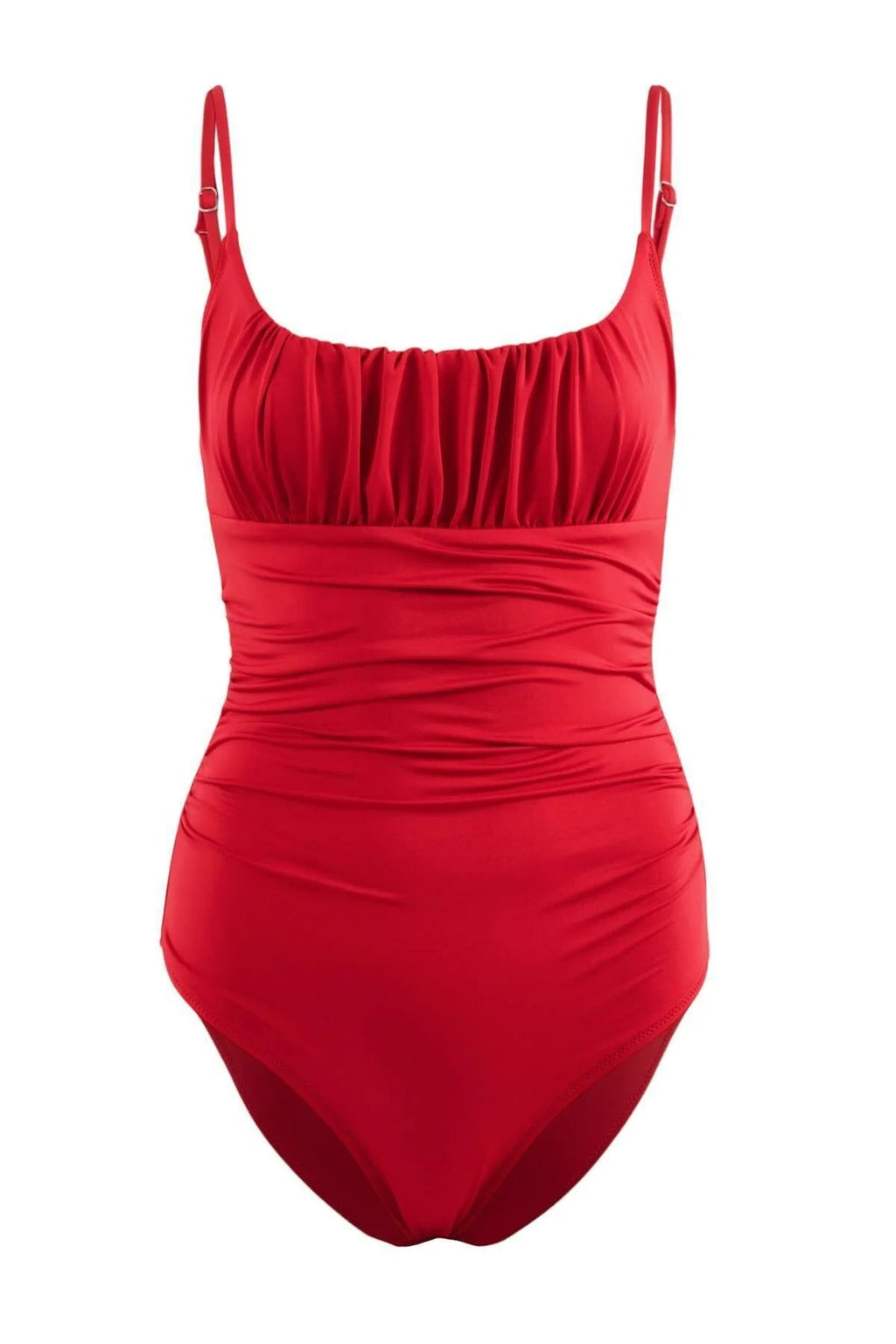 Square Neck Draped Hipster Swimsuit