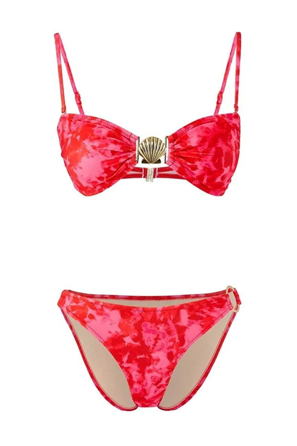Strapless Padded Low-Waist Regular Bikini Set with Accessories