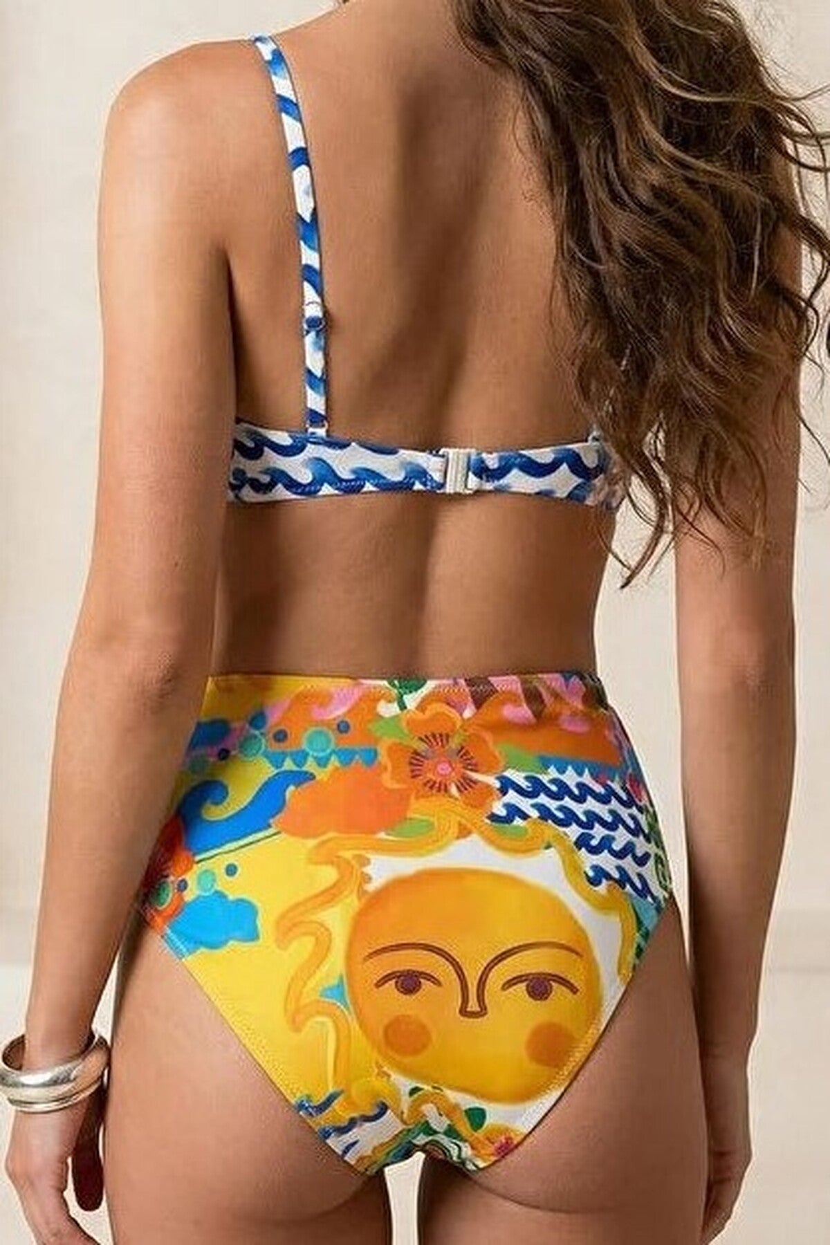 Tropical Patterned Balconette Padded High-Waisted Regular Bikini Set
