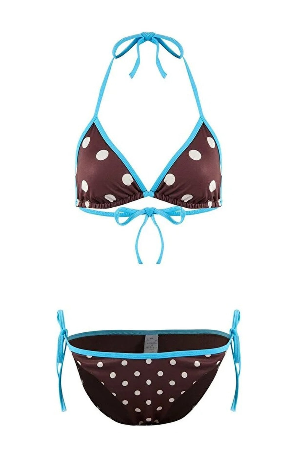 Polka Dot Triangle Padded Waist Bikini Set