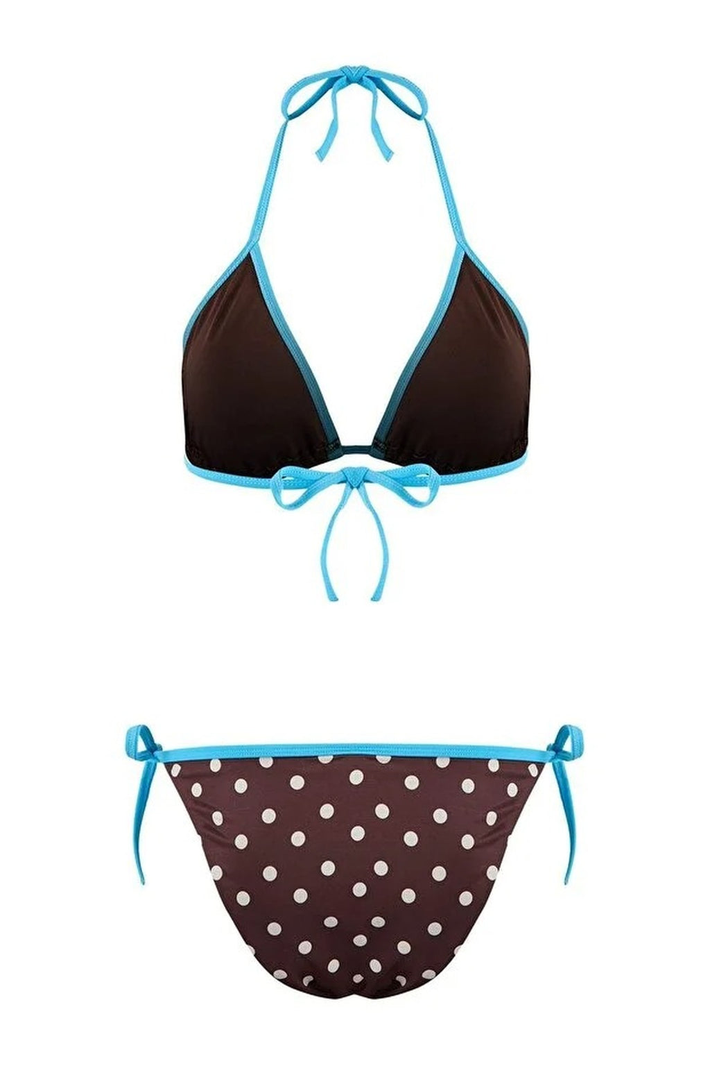 Polka Dot Triangle Padded Waist Bikini Set
