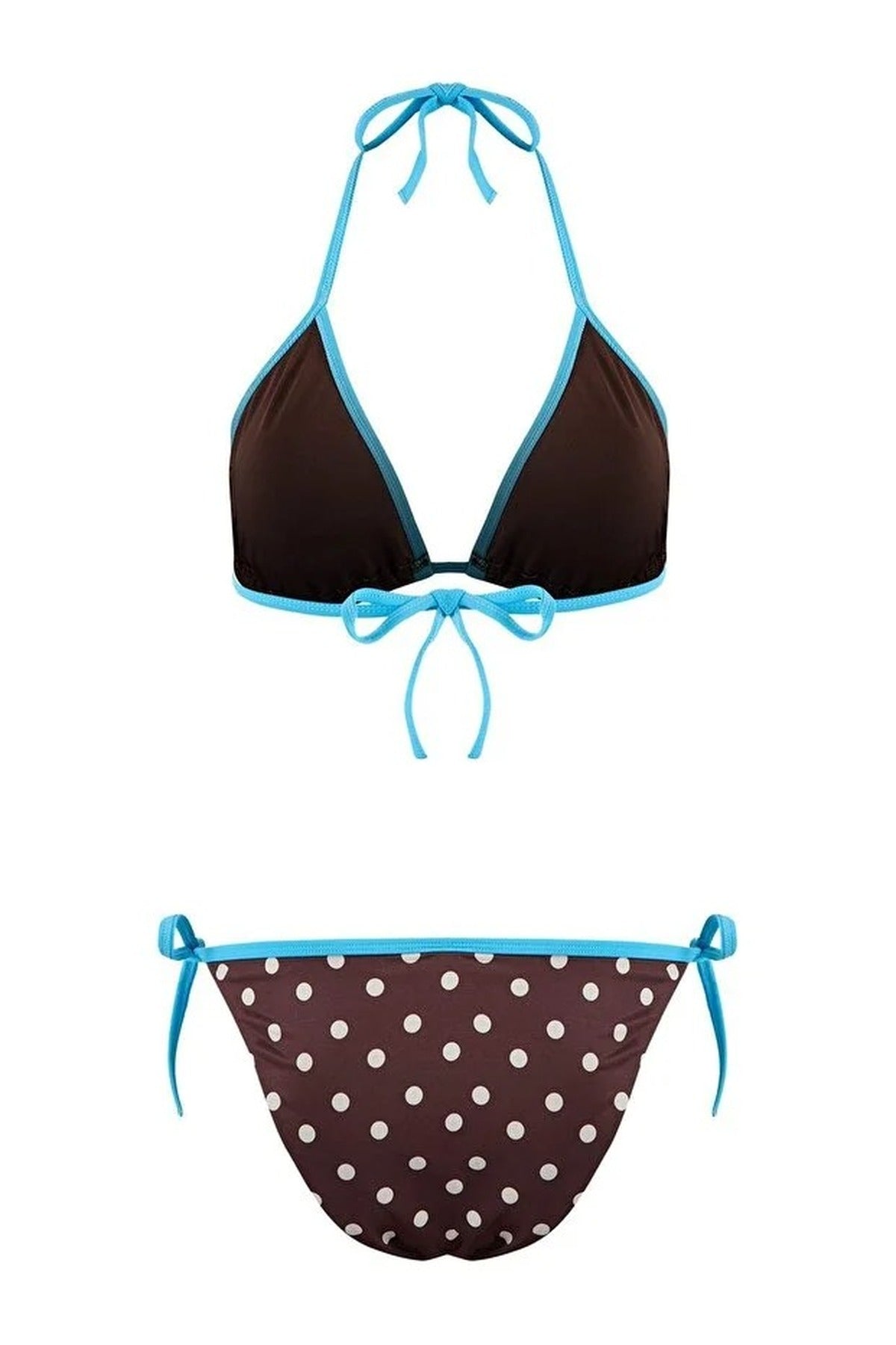 Polka Dot Triangle Padded Waist Bikini Set