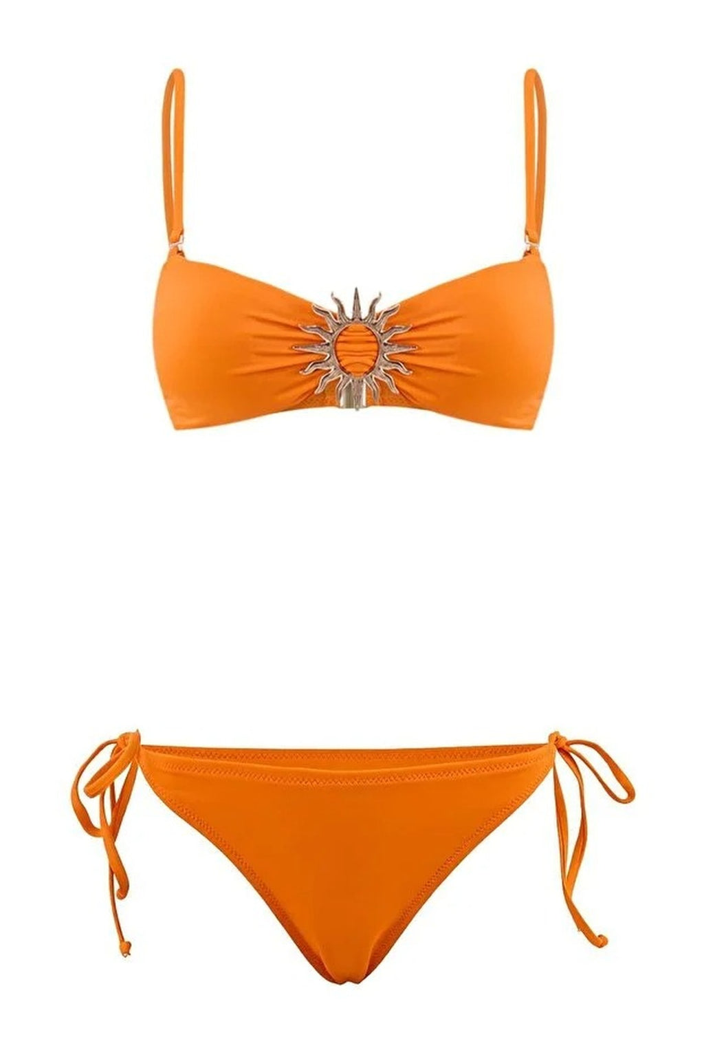 Strapless Padded Regular Waist Bikini Set with Draped Accessories