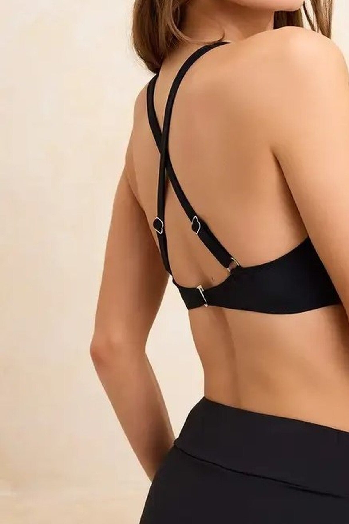 Triangle Covered Bow Back Detail Bikini Top