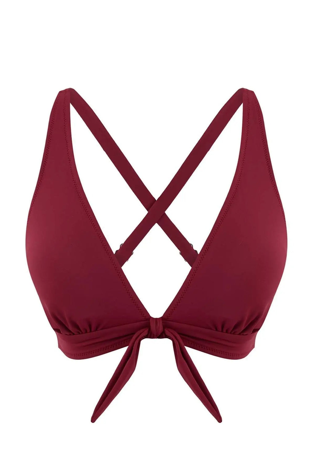 Triangle Covered Bow Back Detail Bikini Top