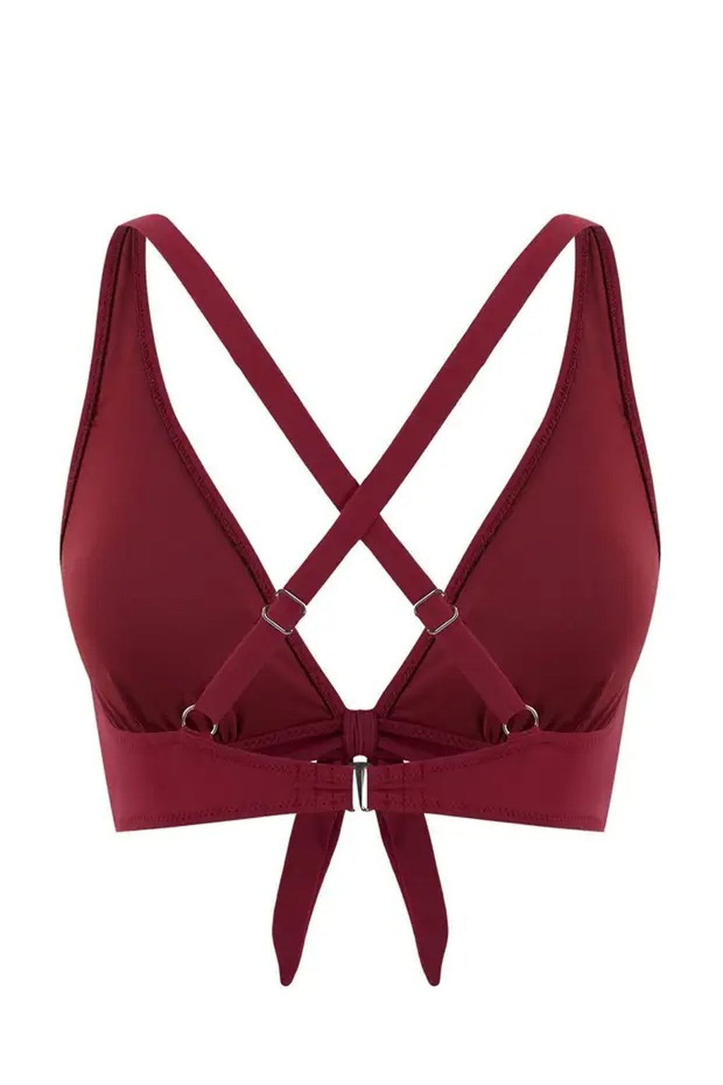 Triangle Covered Bow Back Detail Bikini Top