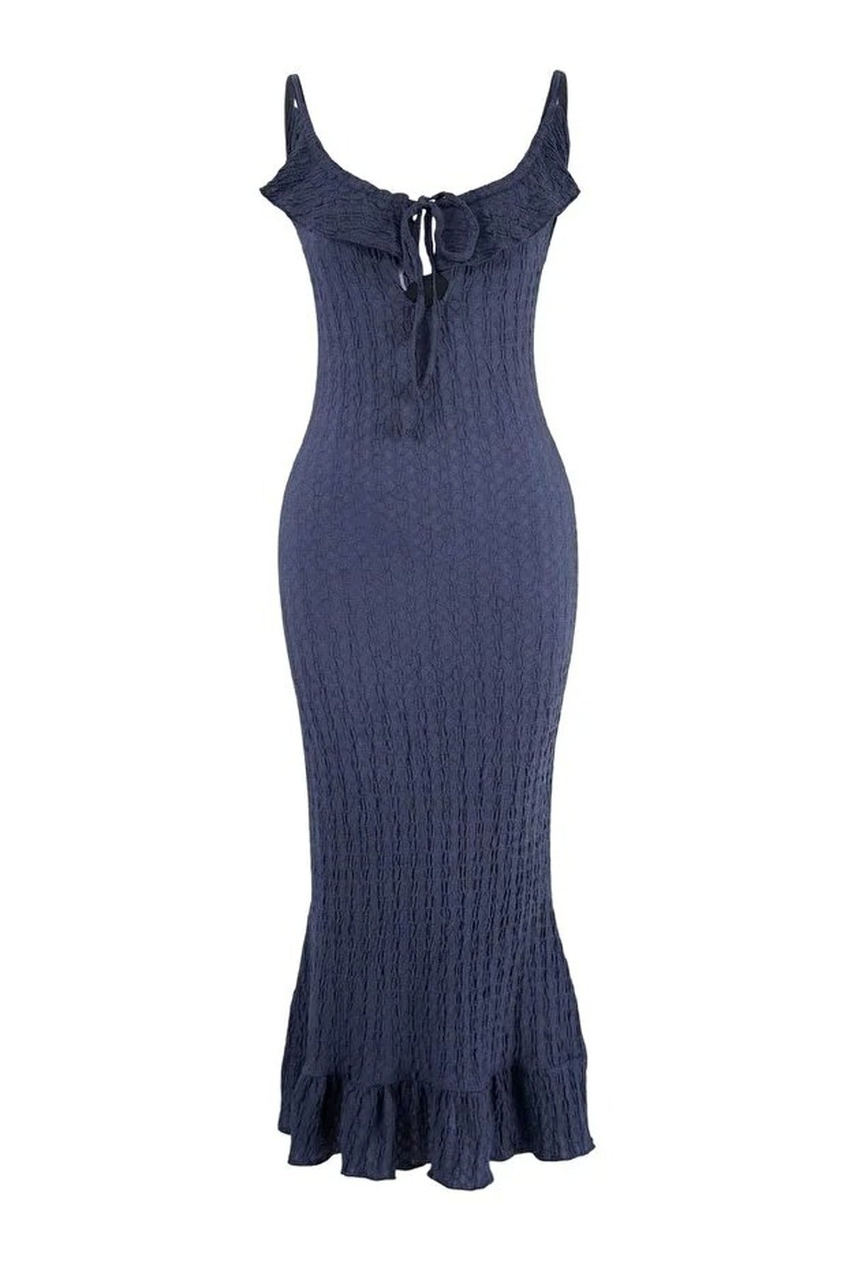 Knitted Maxi Ruffled Beach Dress