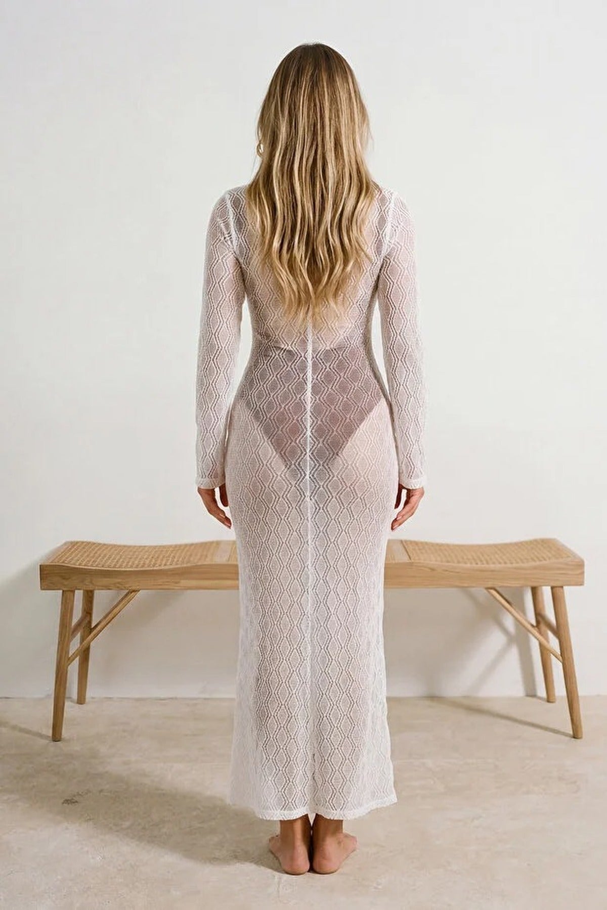 Knitted Maxi Beach Dress with Accessory Details