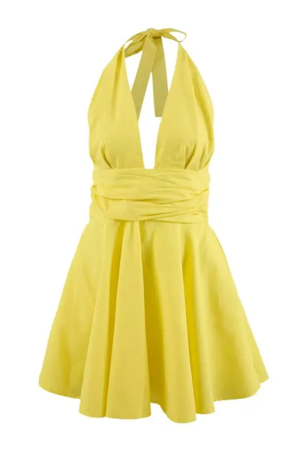 Woven V-Neck Super Mini Gathered Detail 100% Cotton Beach Dress