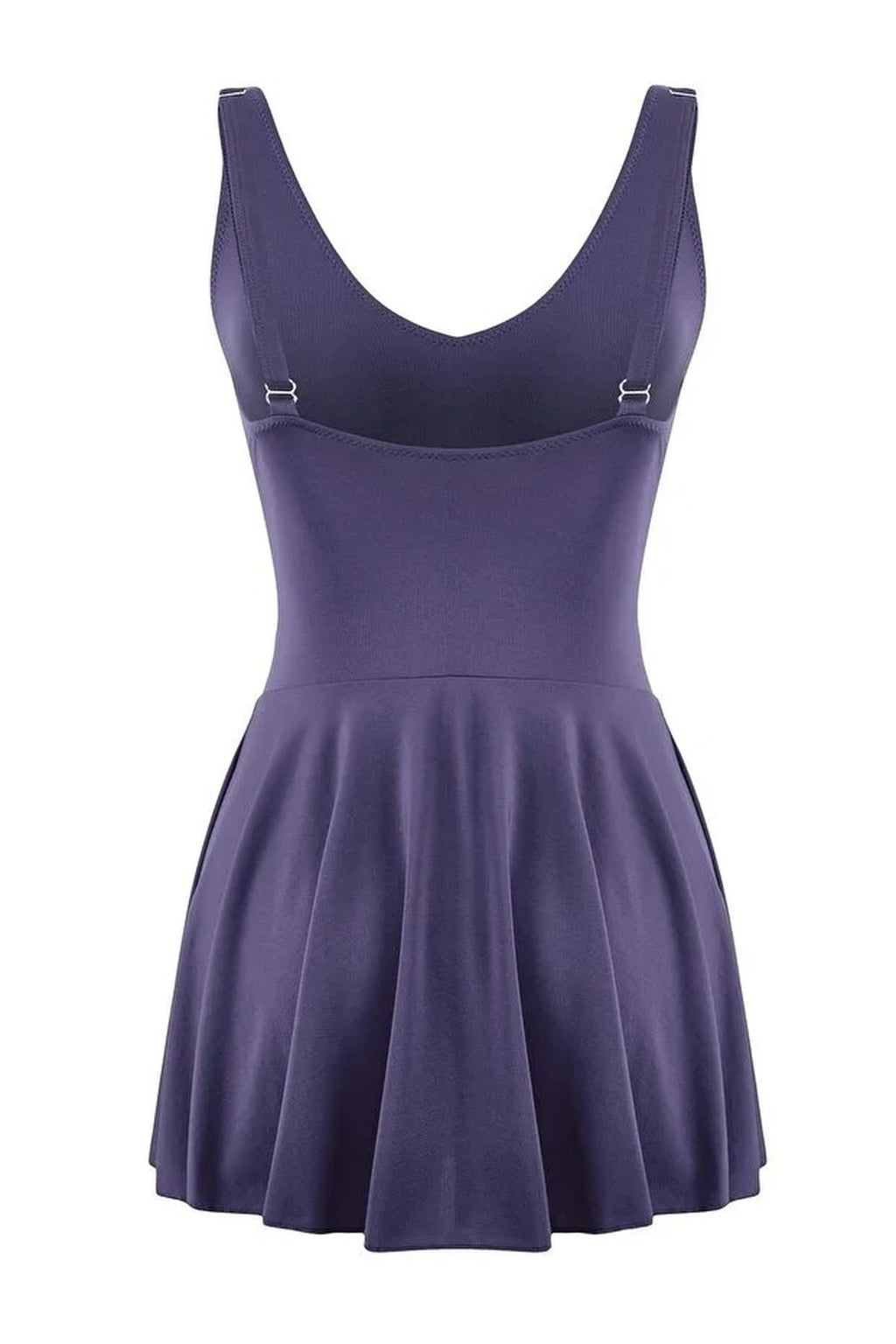Draped V-Neck Covered Basic Skirt Swimsuit