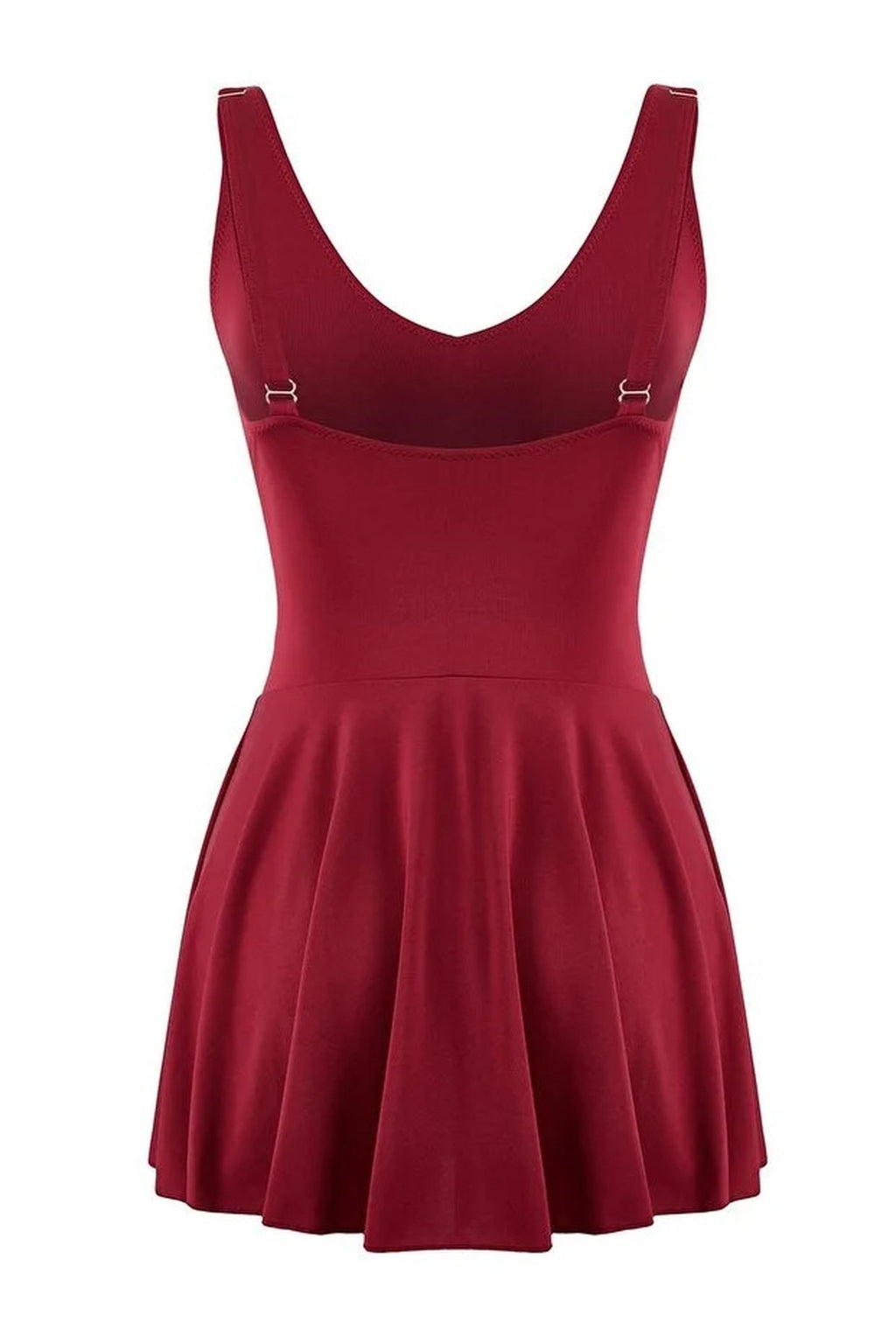 Draped V-Neck Covered Basic Skirt Swimsuit