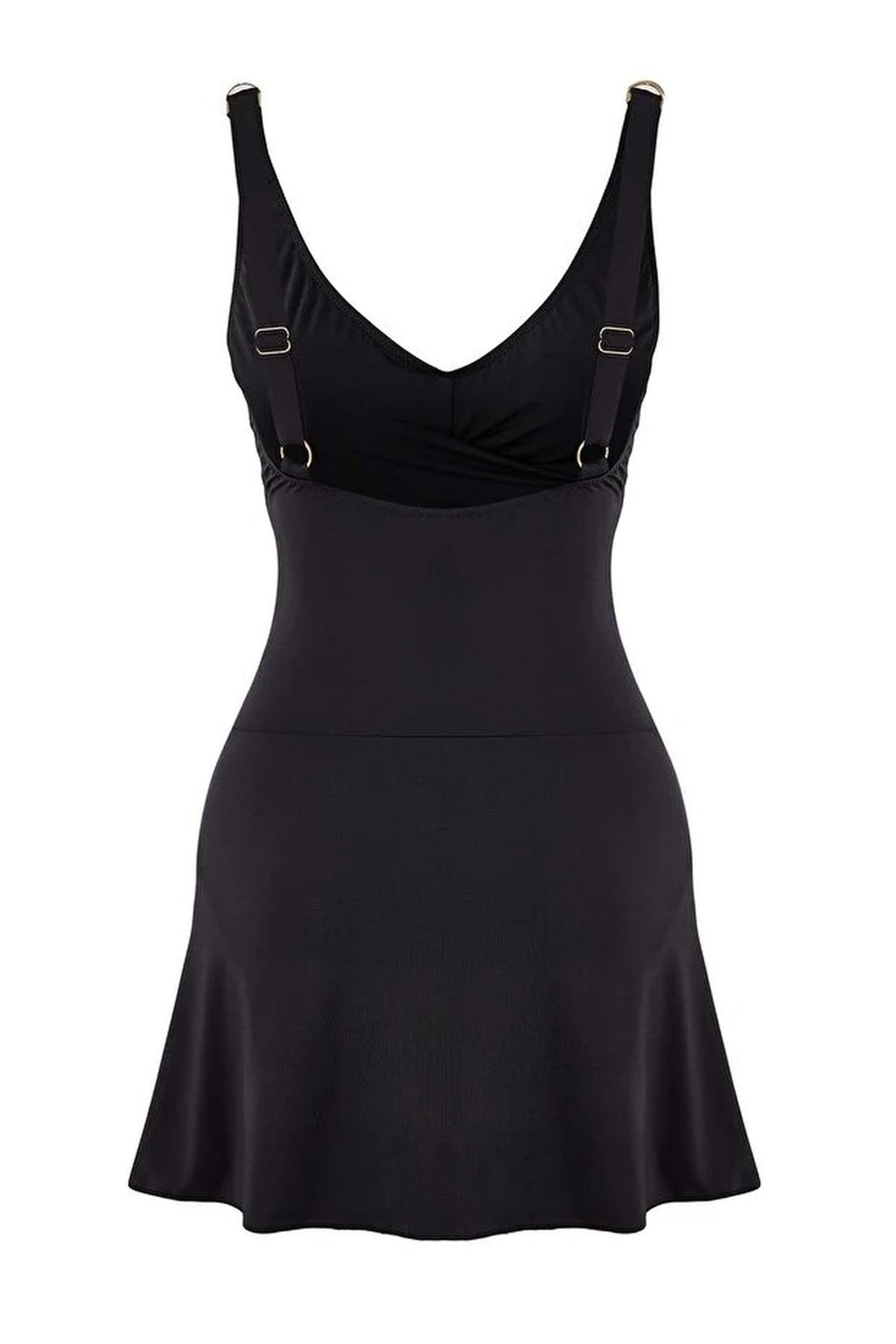 Belted Accessory Detail Tie Detail V-Neck Covered Skirt Swimsuit
