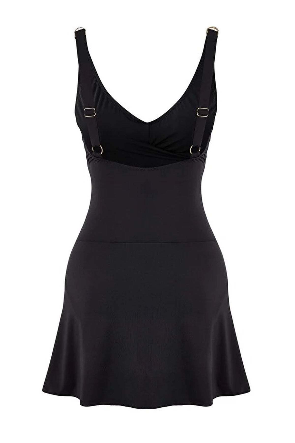 Belted Accessory Detail Tie Detail V-Neck Covered Skirt Swimsuit