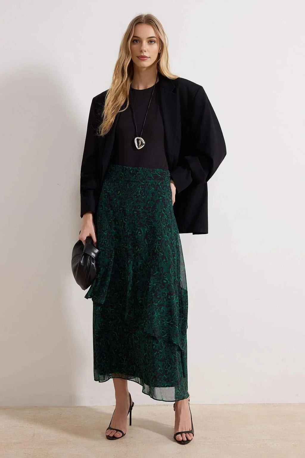 Animal Print Lined Woven Skirt
