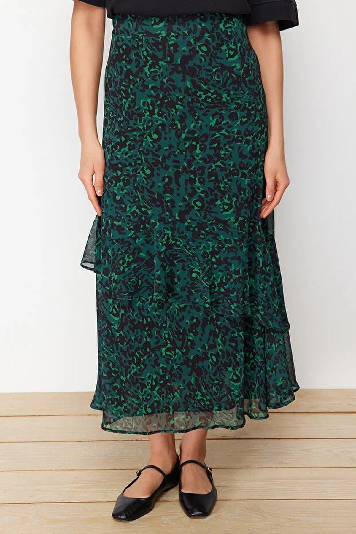 Animal Print Lined Woven Skirt
