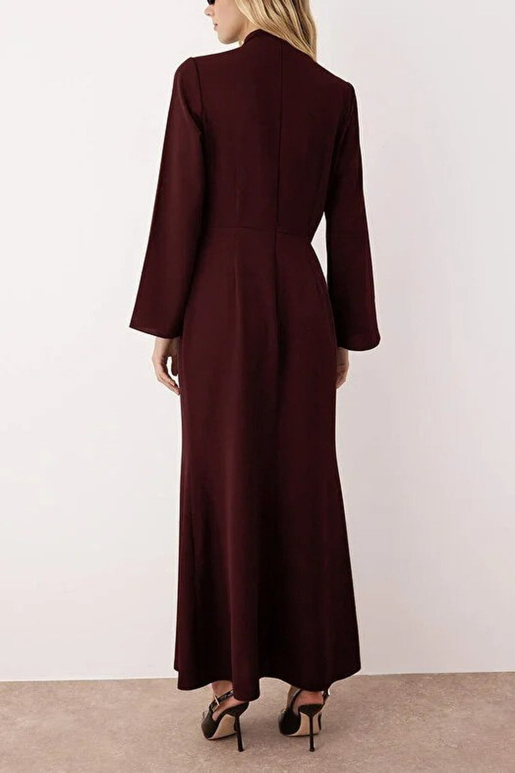 Drape Detail Woven Evening Dress