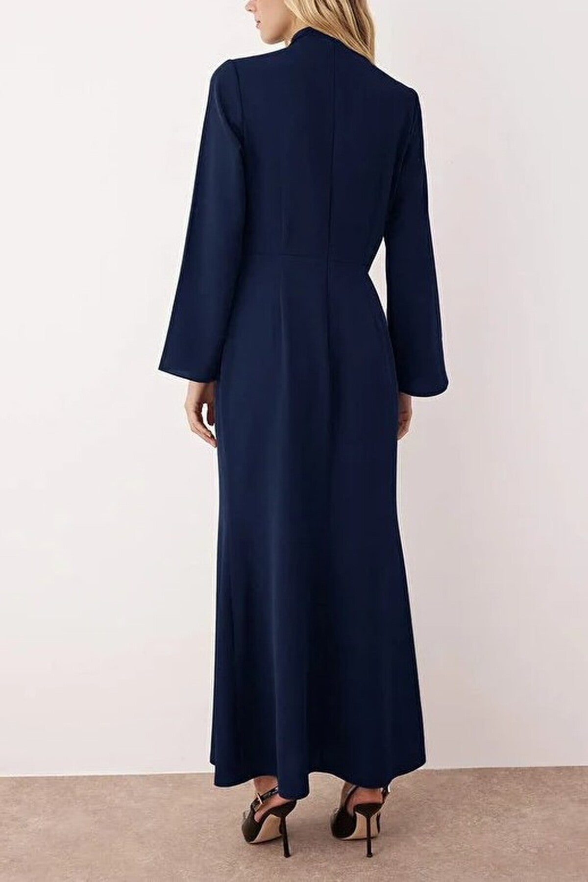Drape Detail Woven Evening Dress