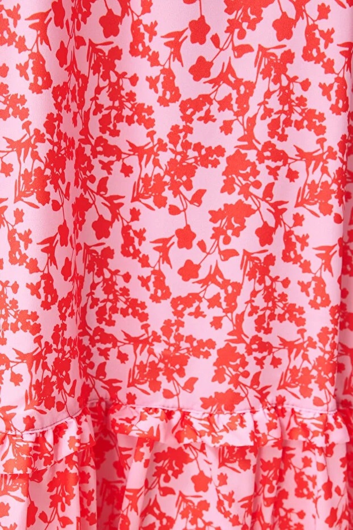Floral Lined Woven Dress with Ruffled Hem