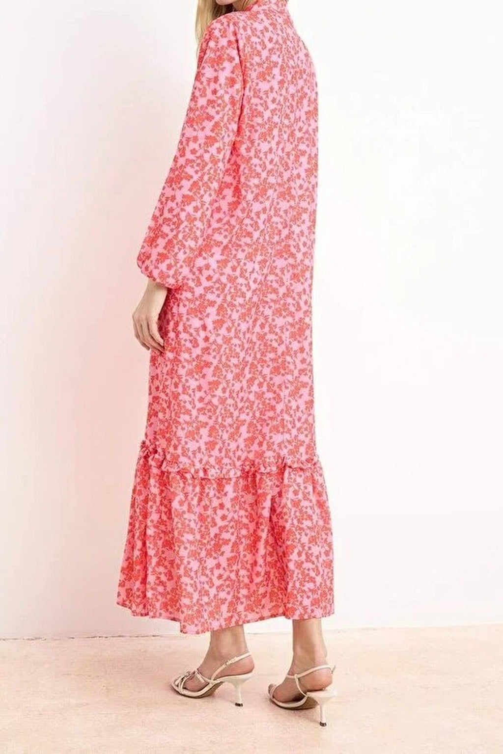 Floral Lined Woven Dress with Ruffled Hem
