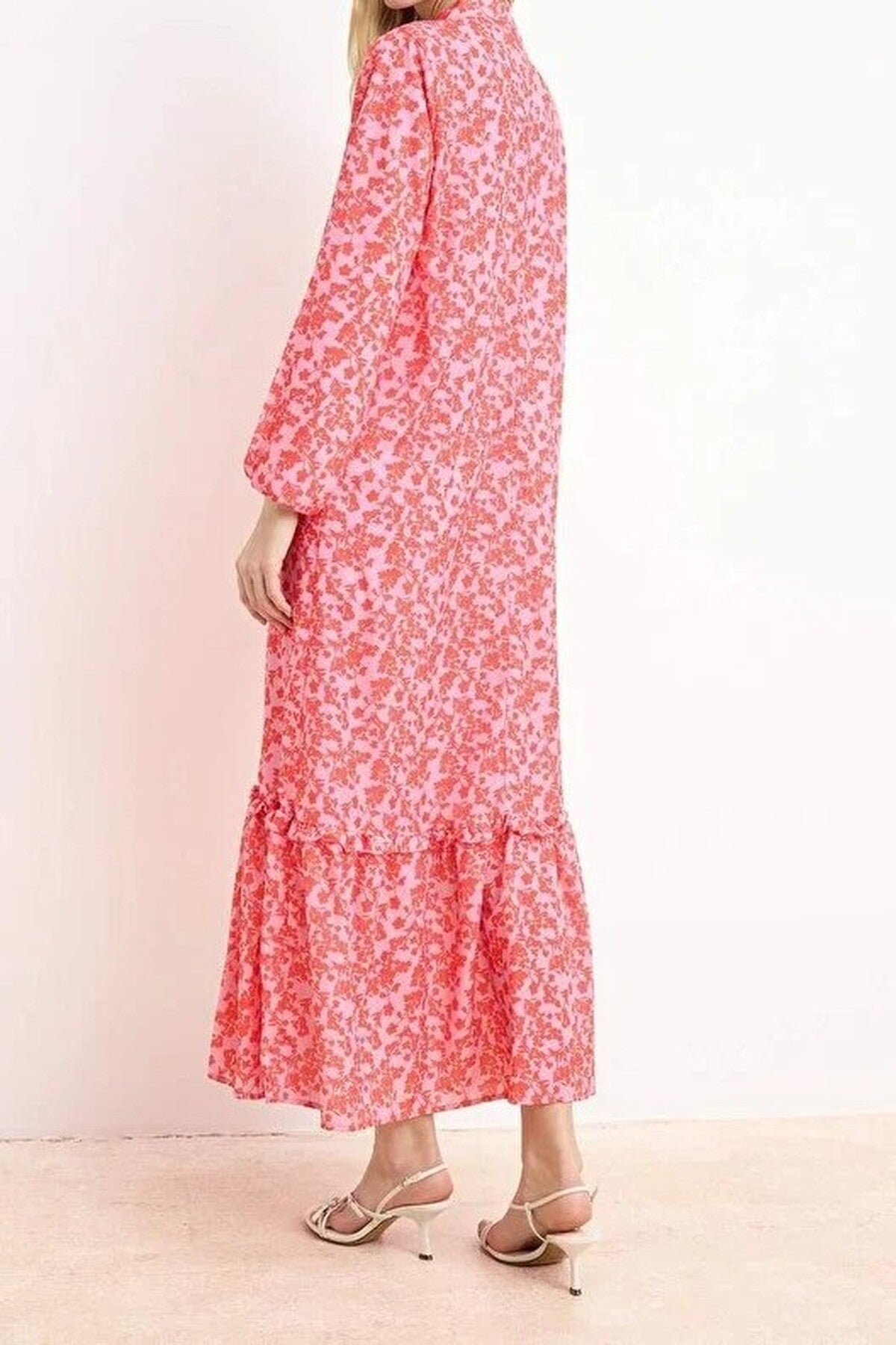 Floral Lined Woven Dress with Ruffled Hem