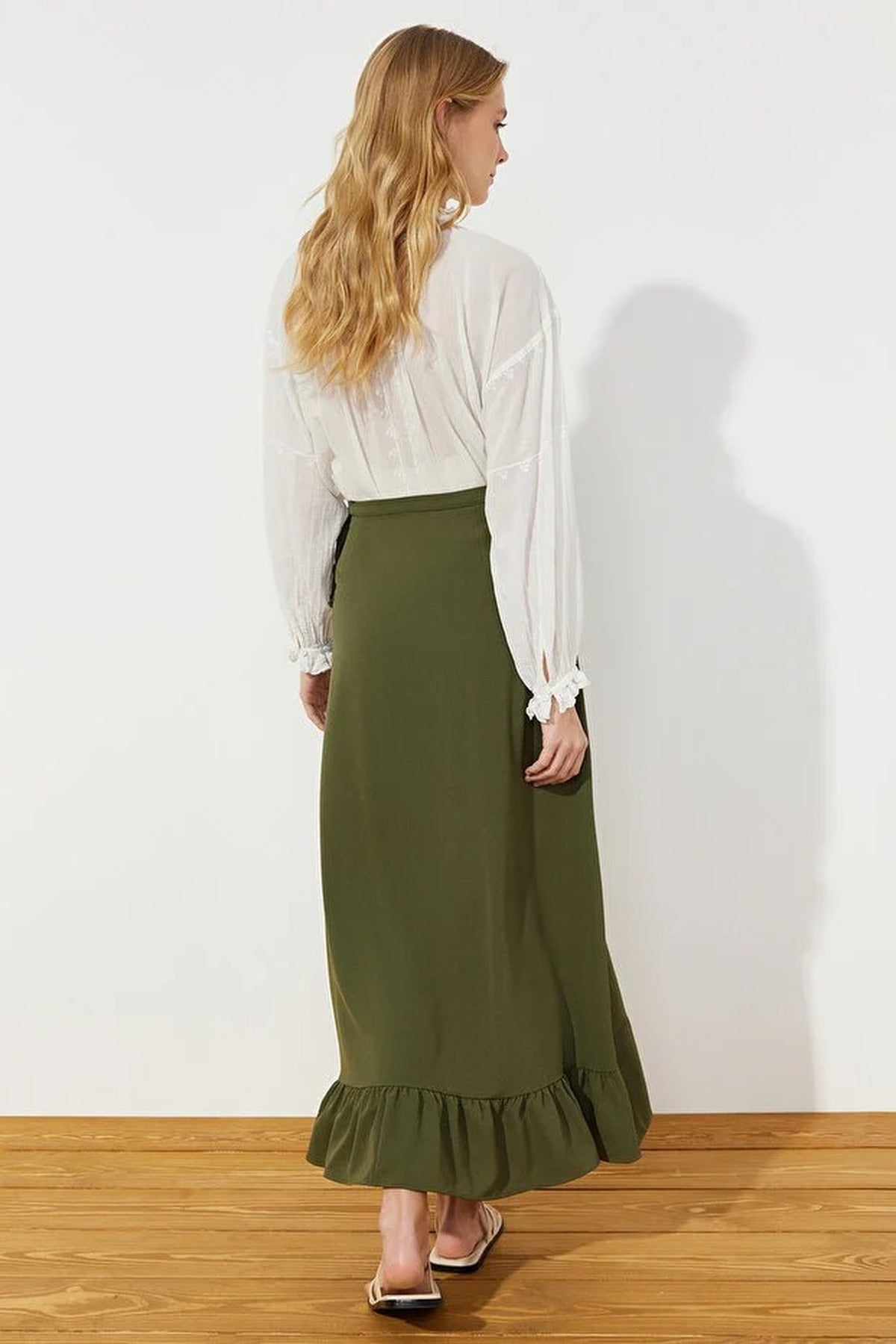 Ruffled Woven Skirt