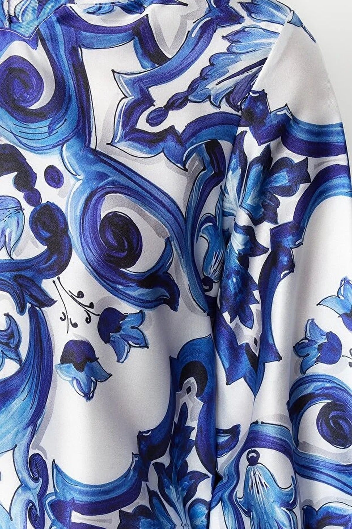 Satin Ethnic Patterned Evening Dress