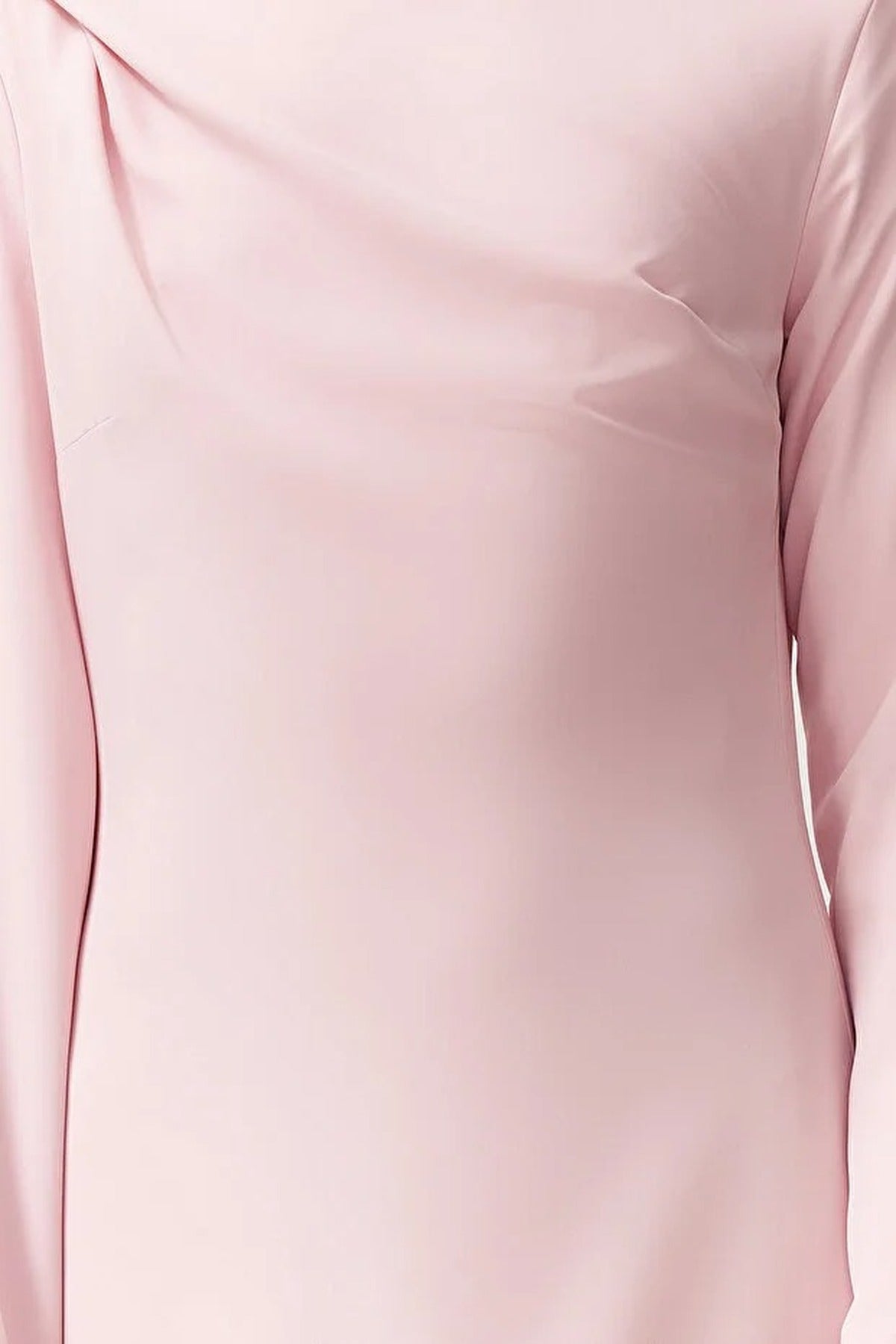 Draped Long Sleeve Maxi Dress with Asymmetric Detail