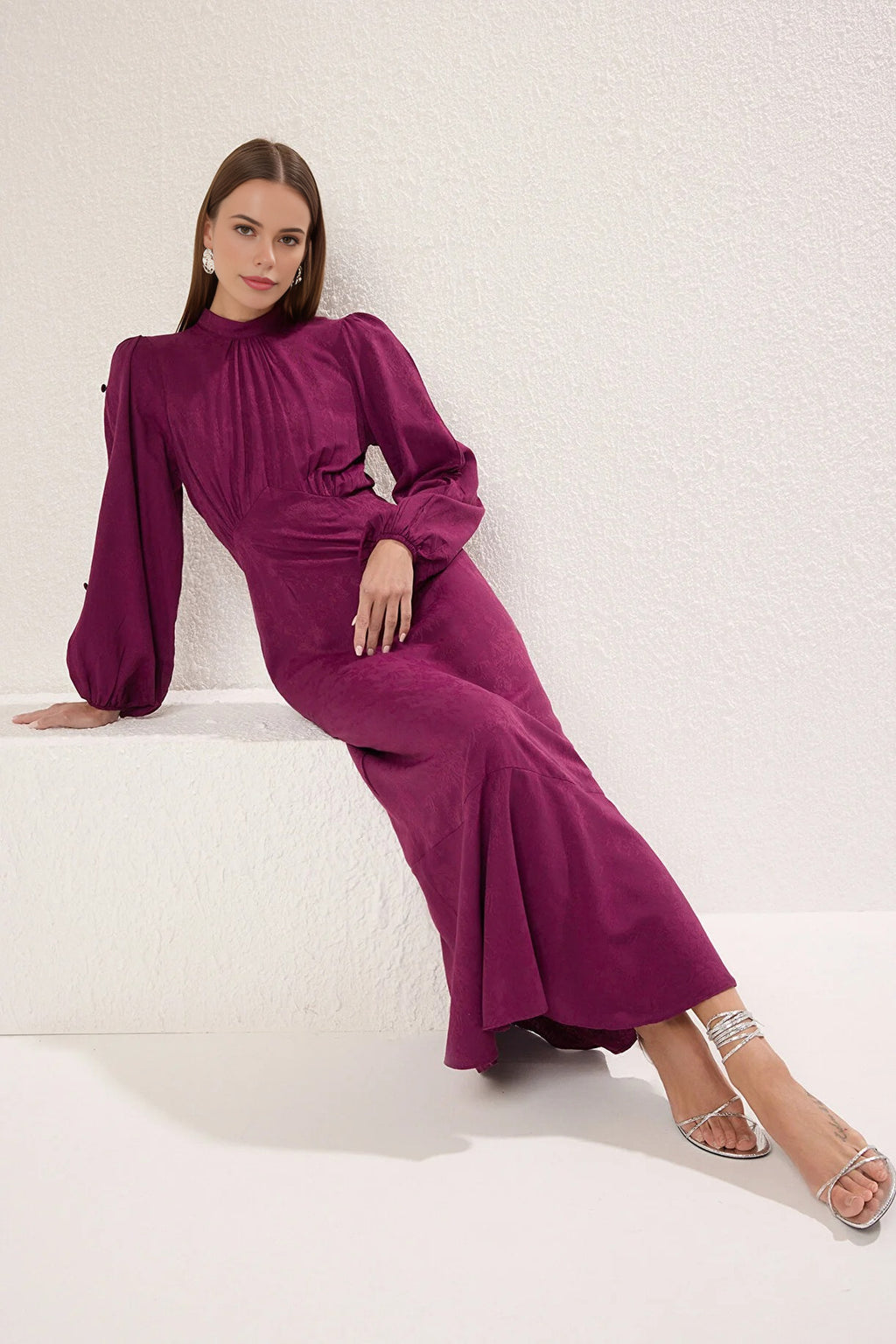 Jacquard Floral Woven Dress