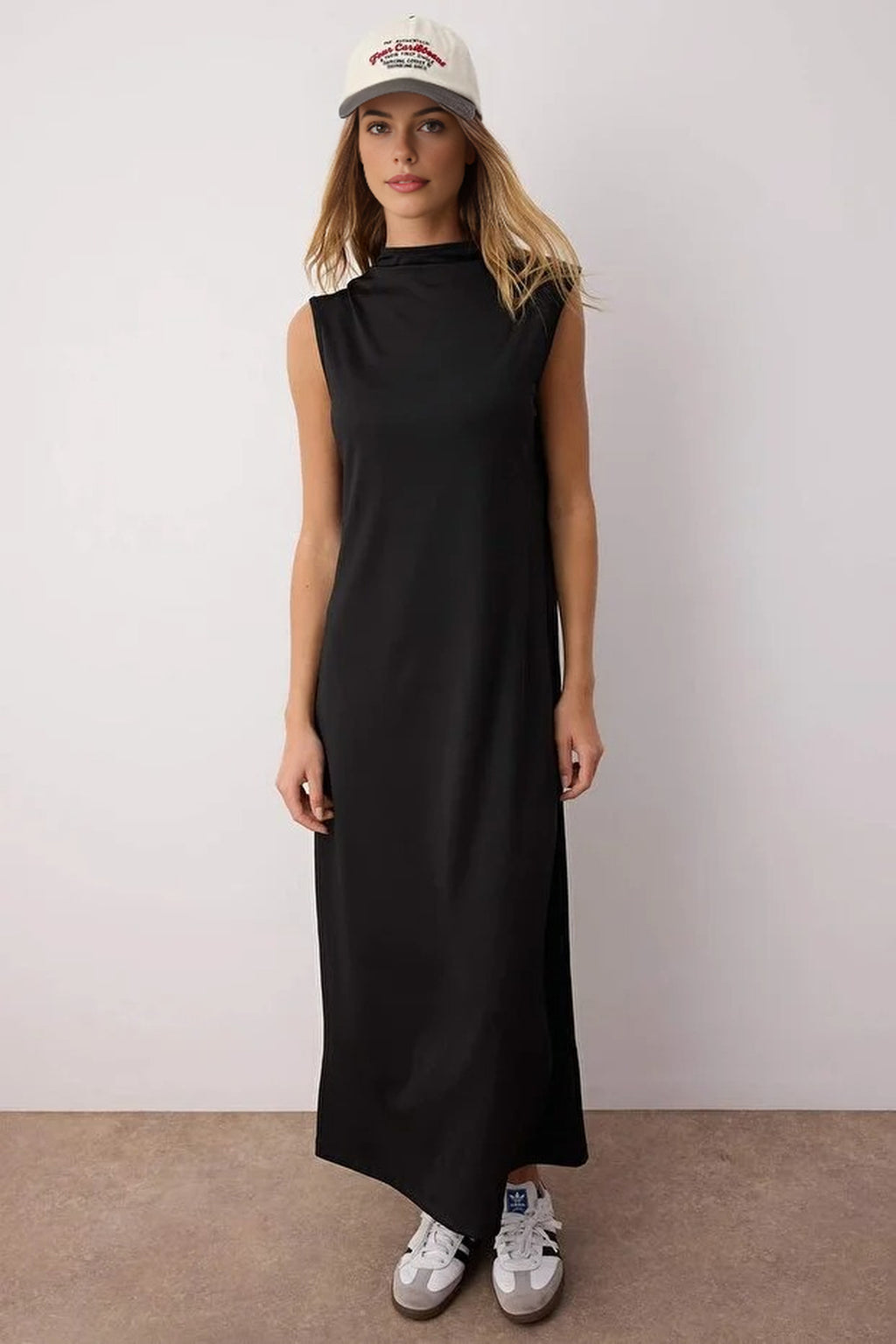 High Neck Sleeveless Knitted Lined Undershirt Dress