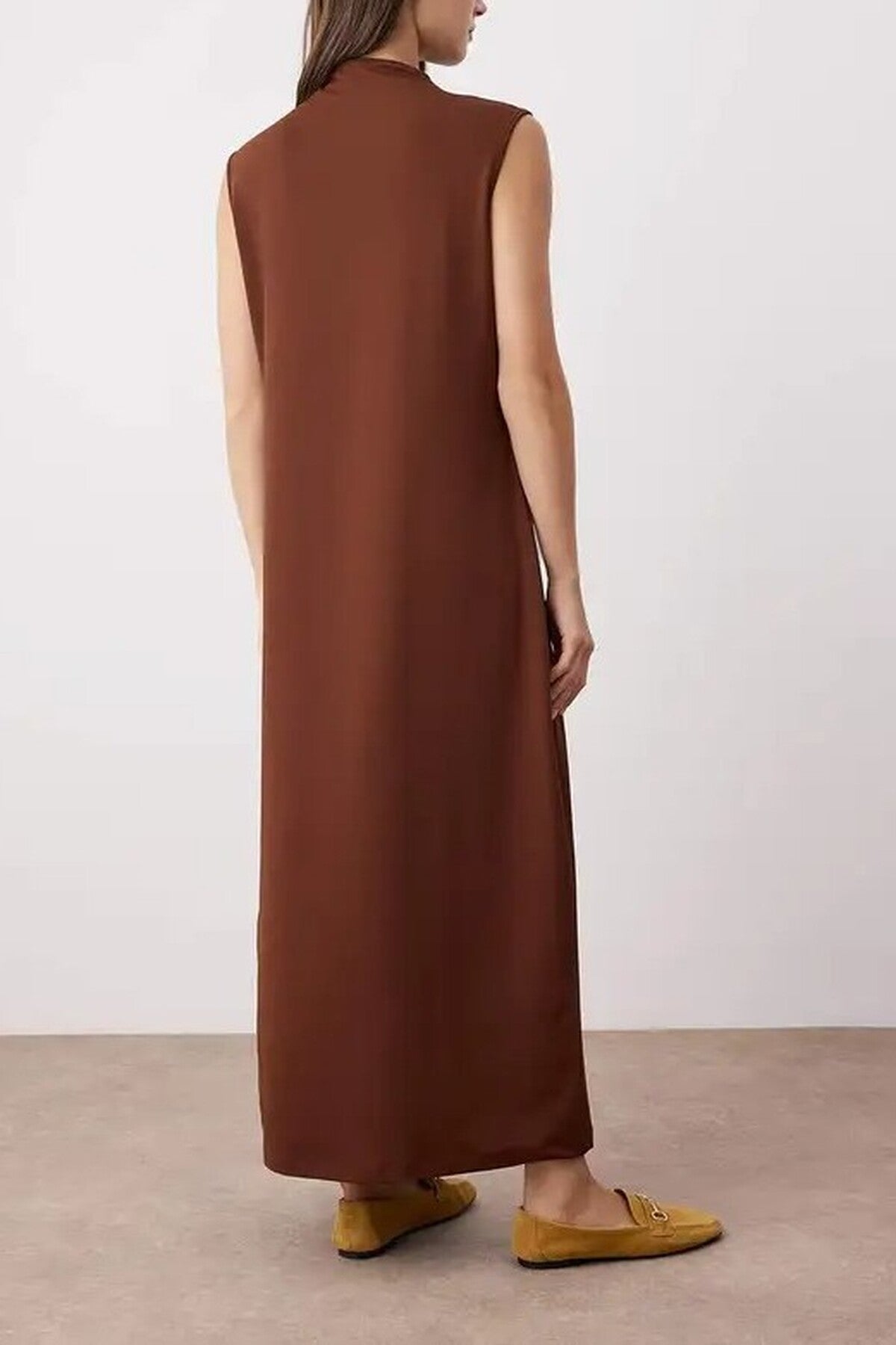High Neck Sleeveless Knitted Lined Undershirt Dress