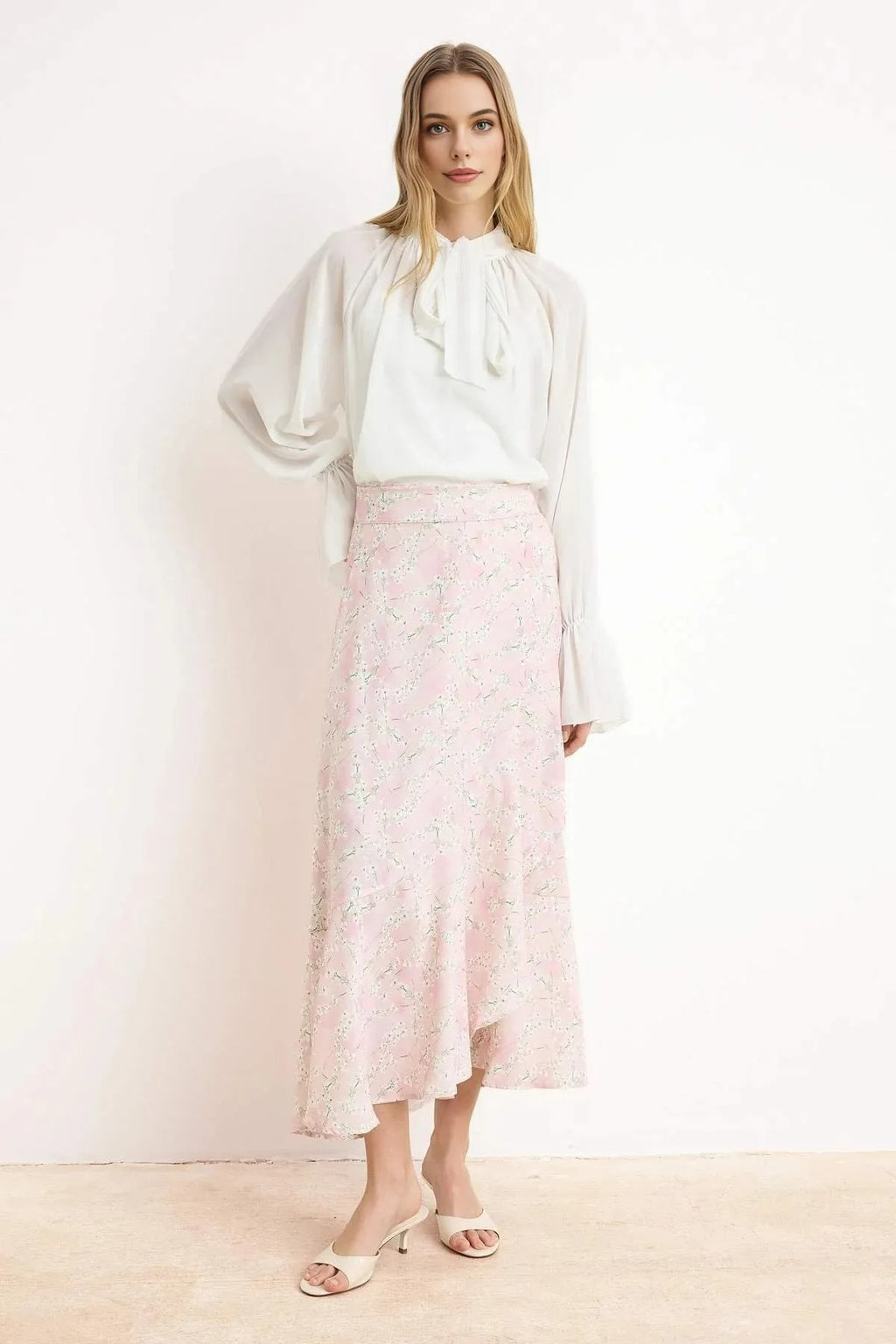 Floral Wrap Woven Skirt