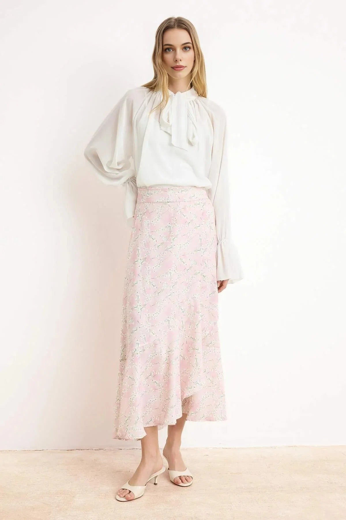 Floral Wrap Woven Skirt