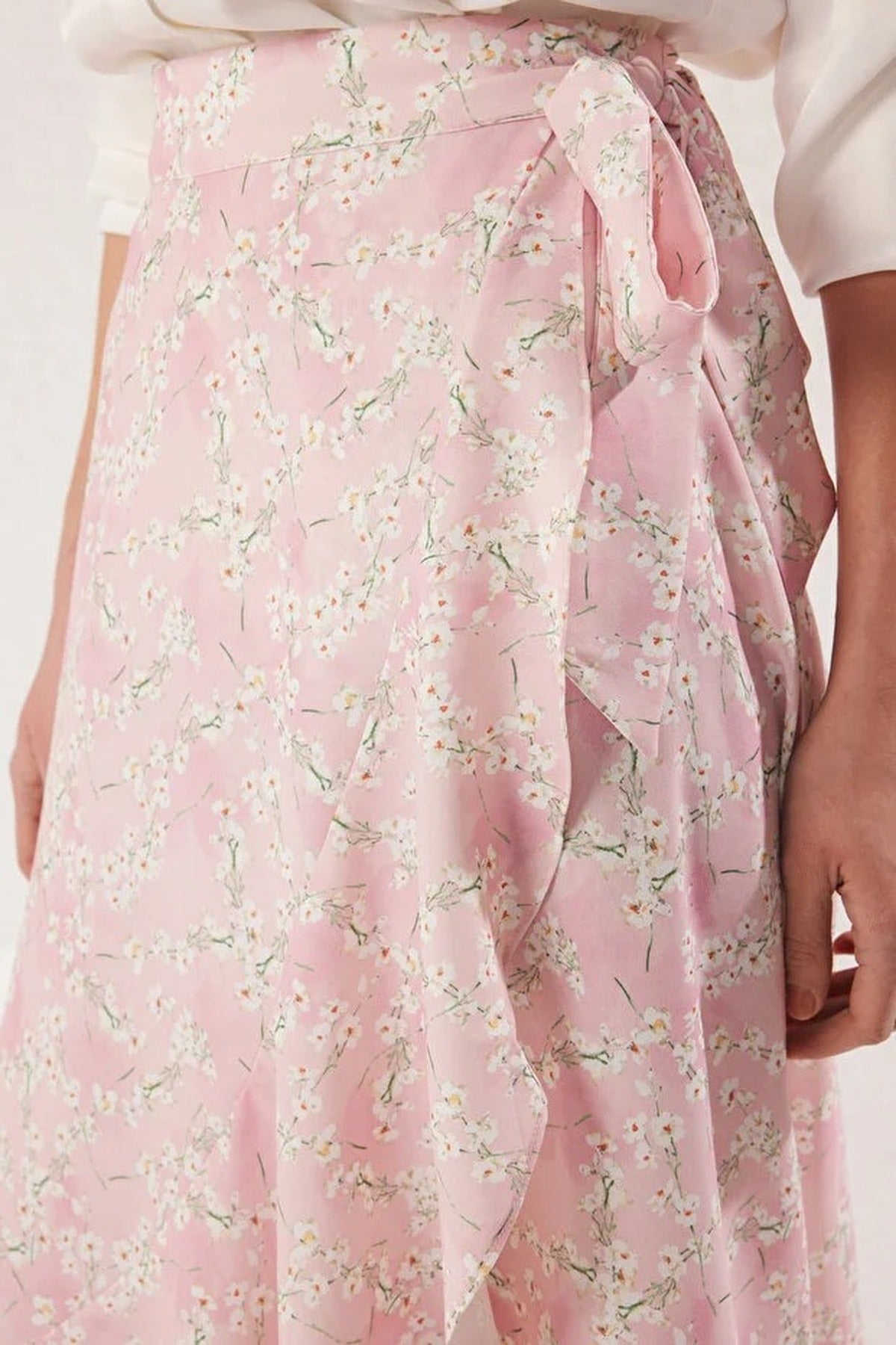 Floral Wrap Woven Skirt