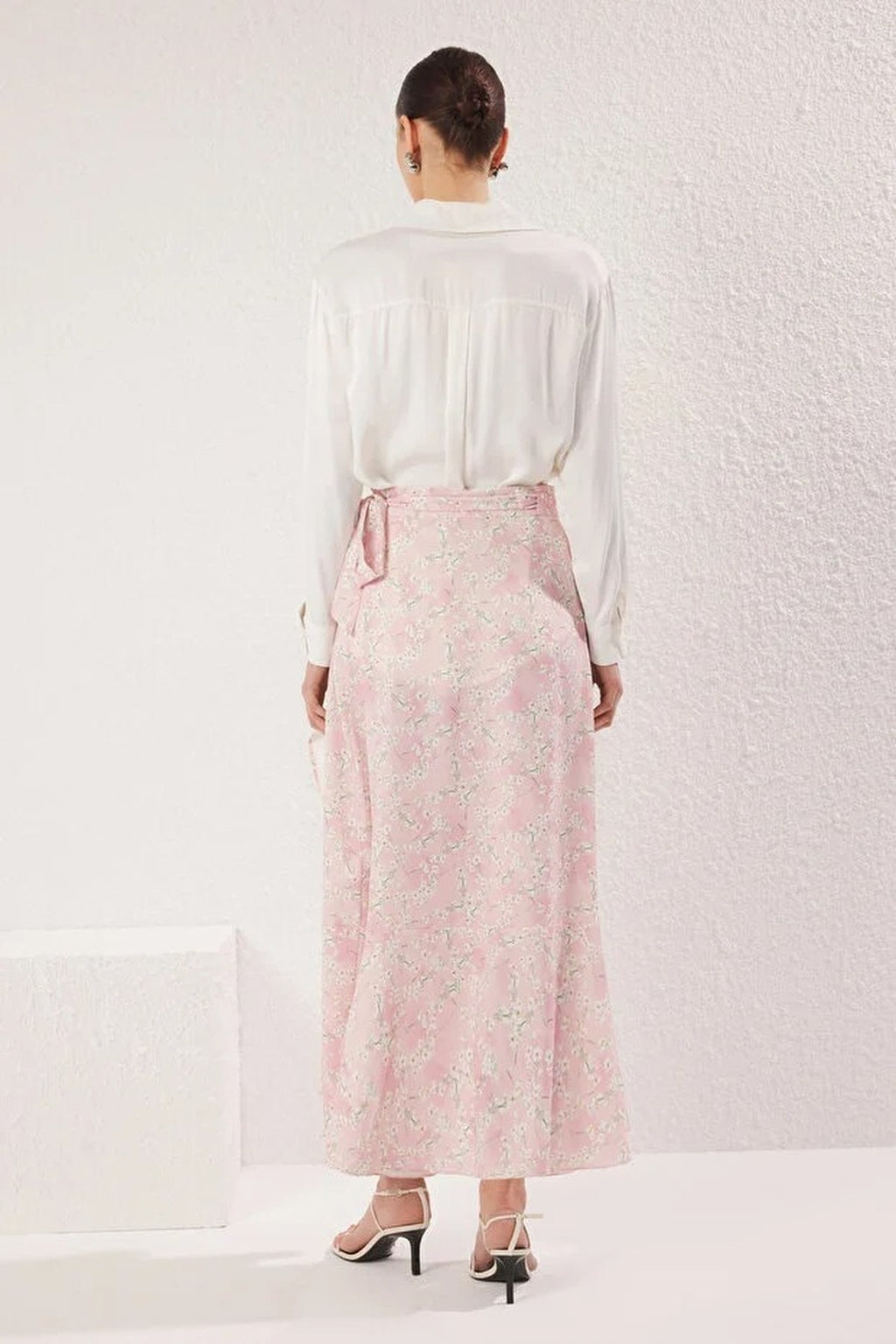 Floral Wrap Woven Skirt