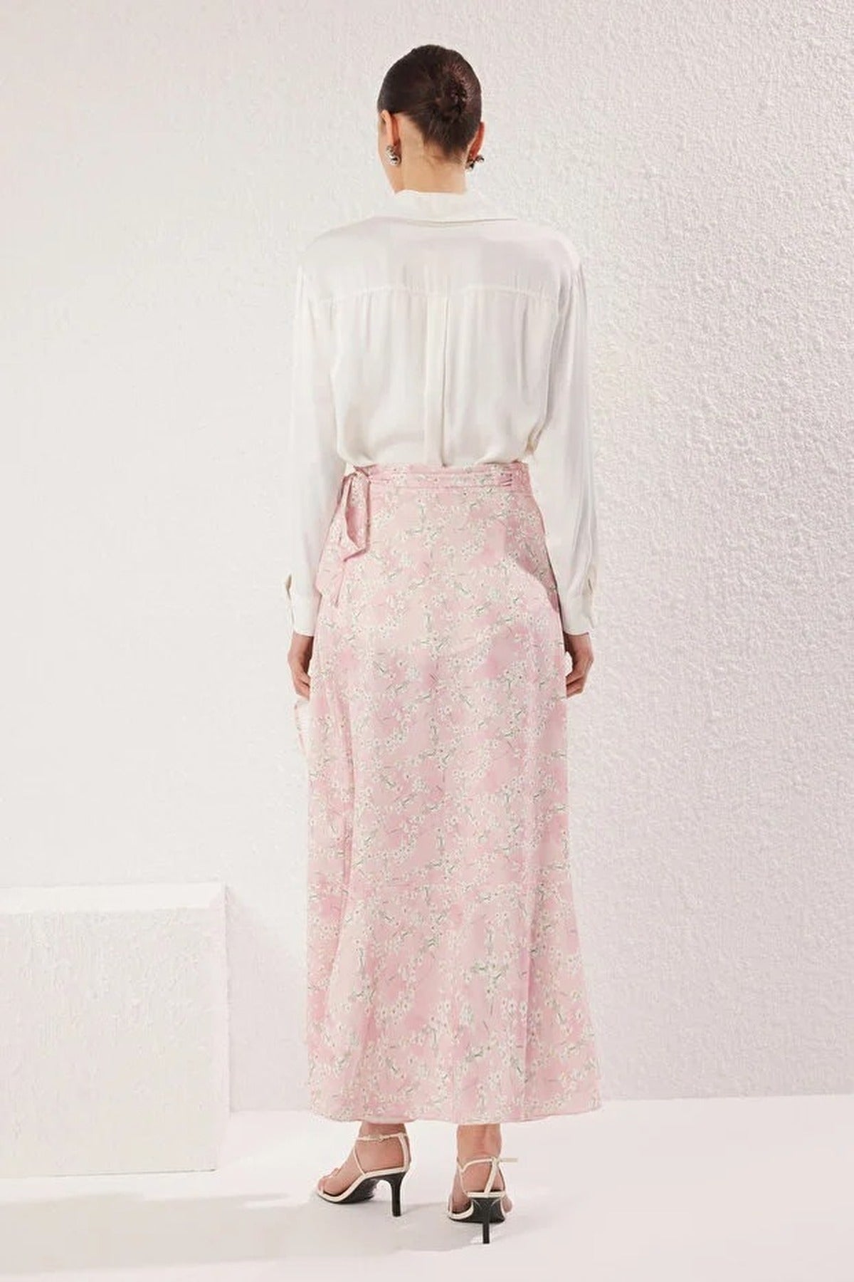 Floral Wrap Woven Skirt