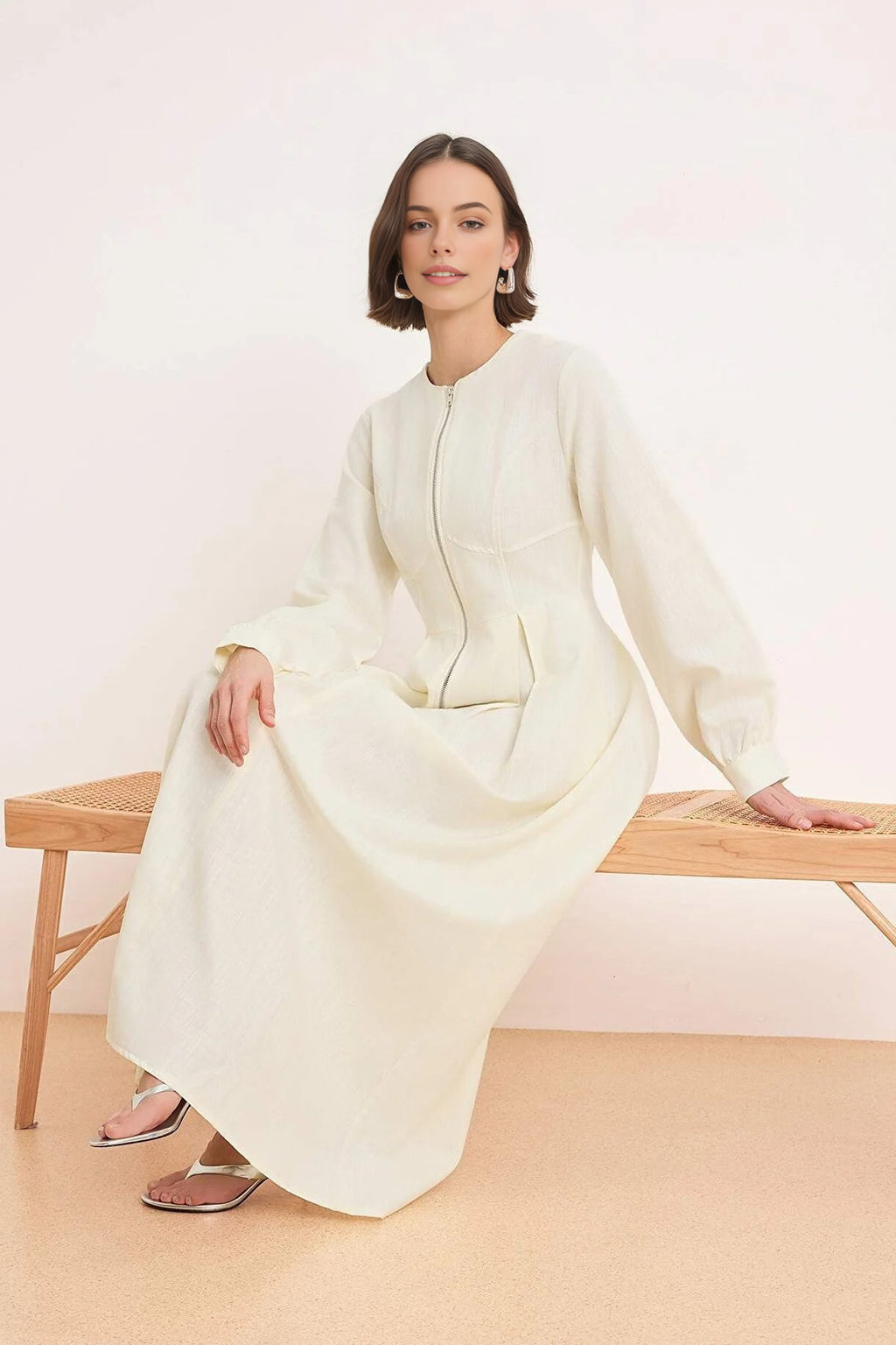 Unlined Plain Woven Dress