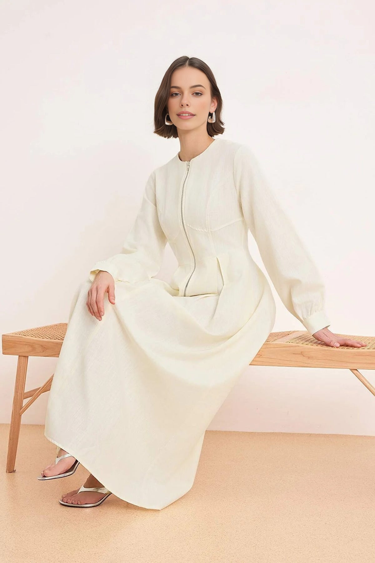 Unlined Plain Woven Dress