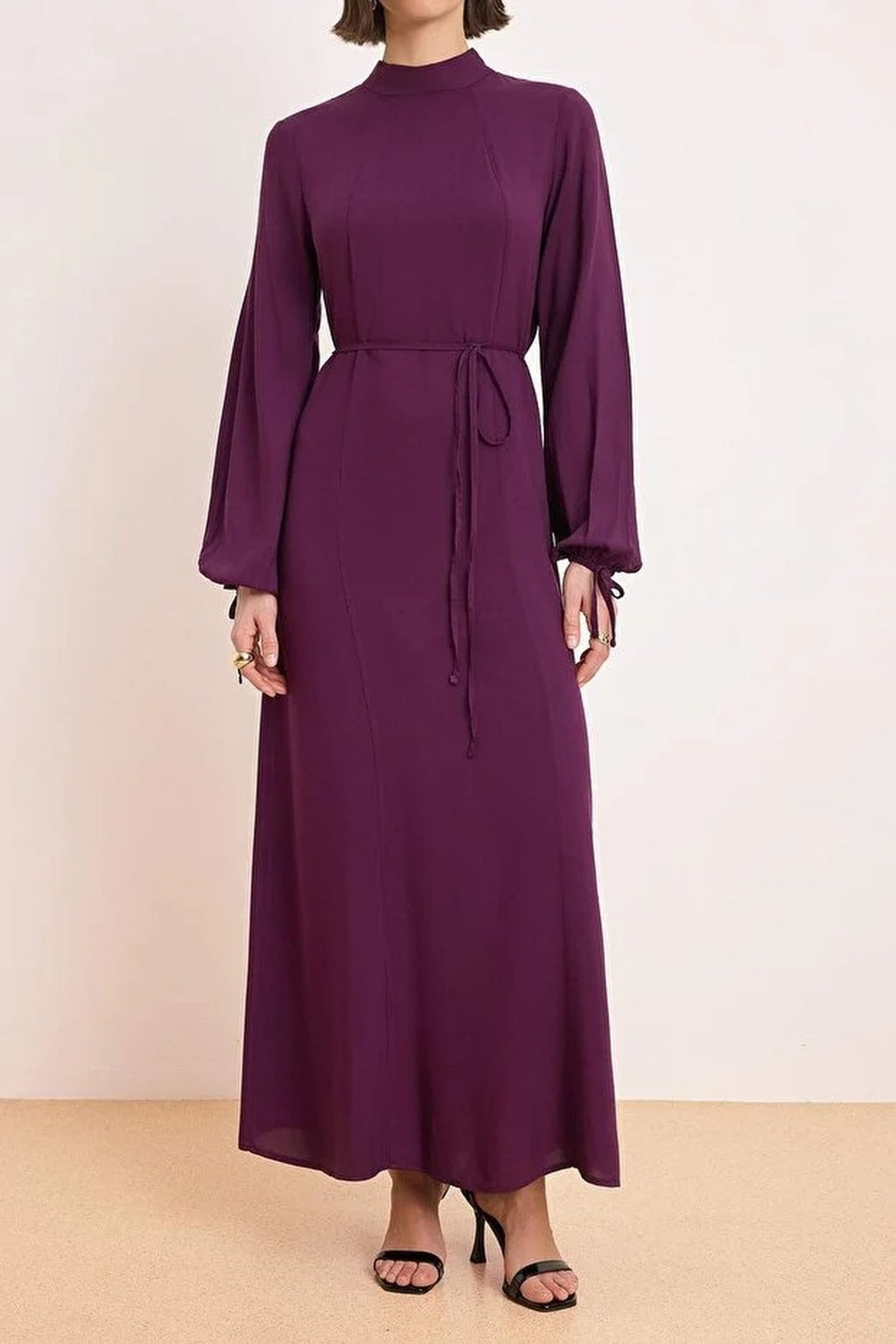 Unlined Plain Woven Shally Dress