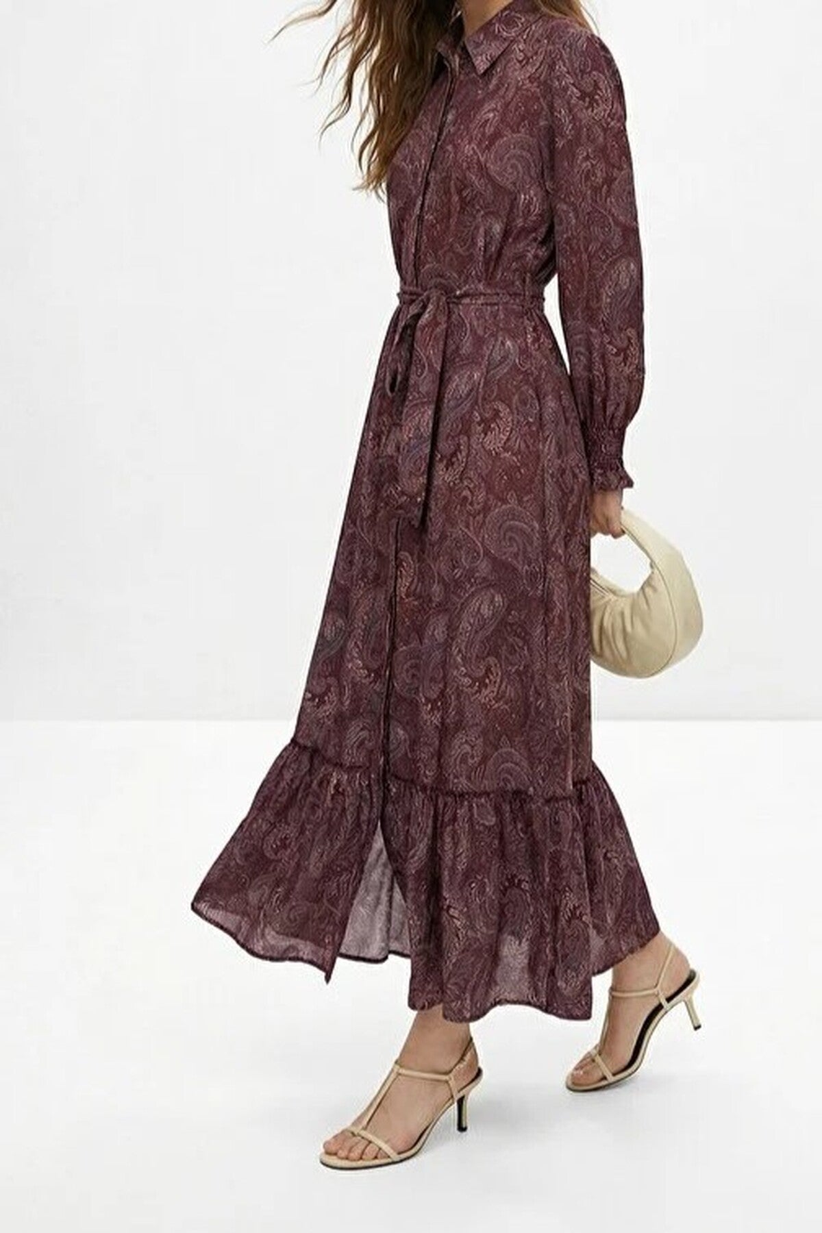 Unlined Shawl Pattern Woven Dress